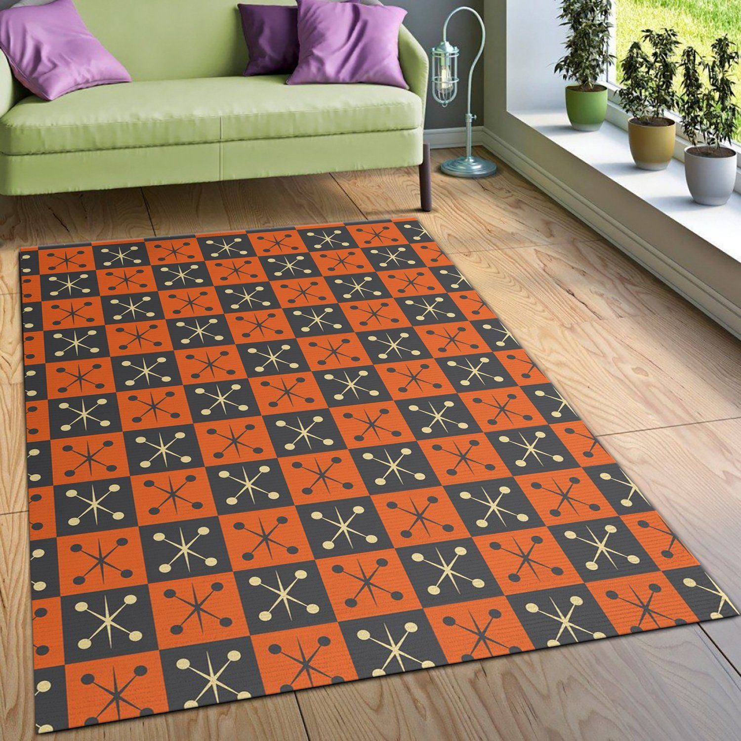 Midcentury Pattern 64 Area Rug, Living room and bedroom Rug, Home US Decor - Indoor Outdoor Rugs