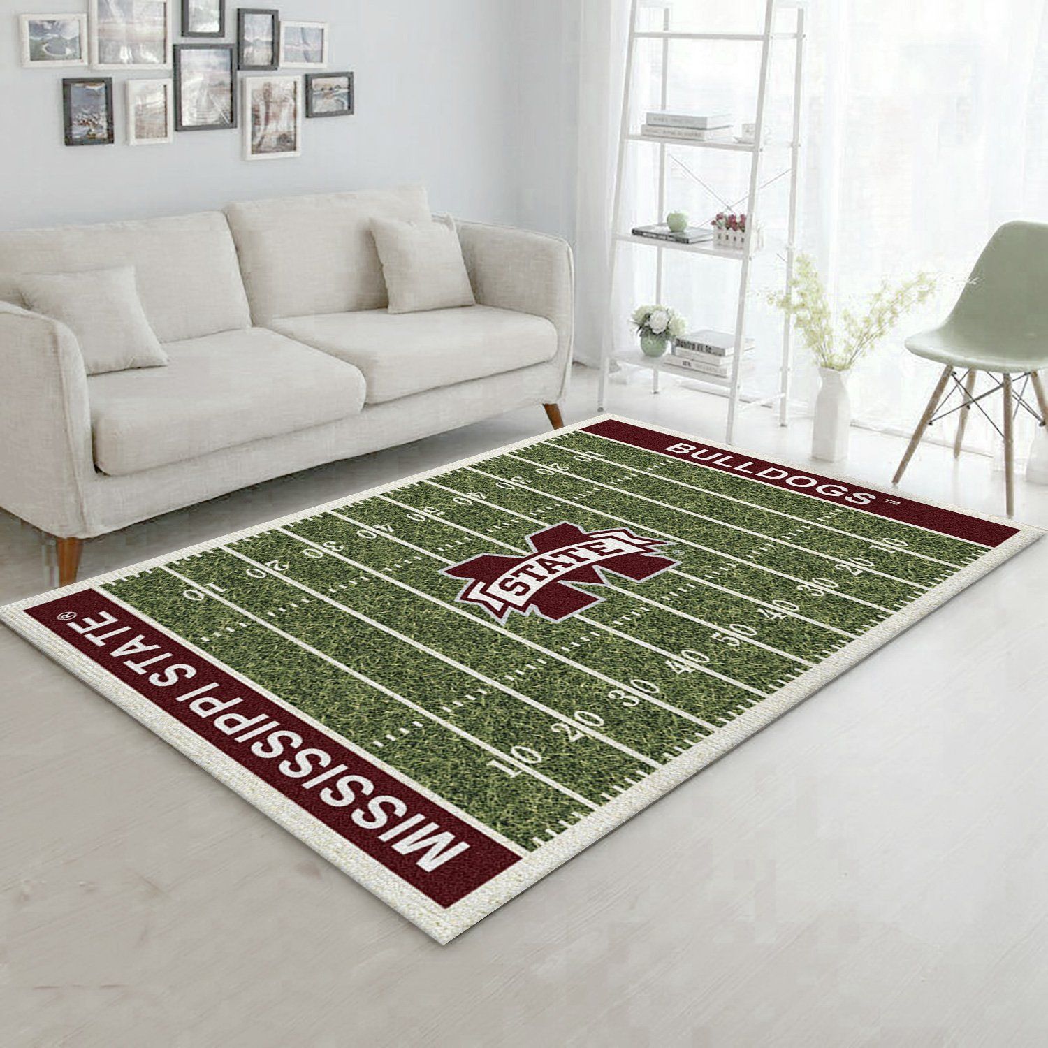 College Mississippi State NFL Team Logo Area Rug, Living Room Rug, Christmas Gift US Decor - Indoor Outdoor Rugs