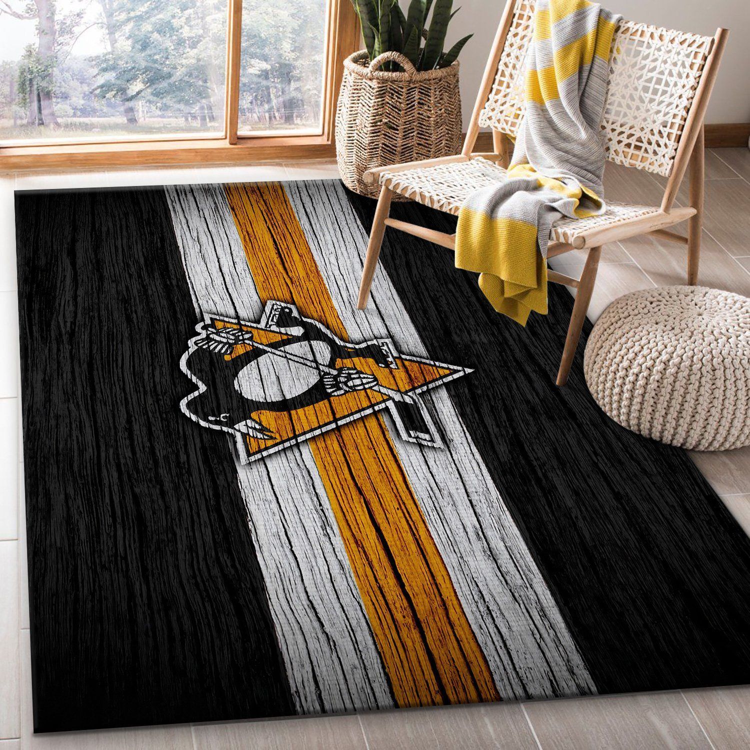 Pittsburgh Penguins Rug Area Rug Floor Decor - Indoor Outdoor Rugs