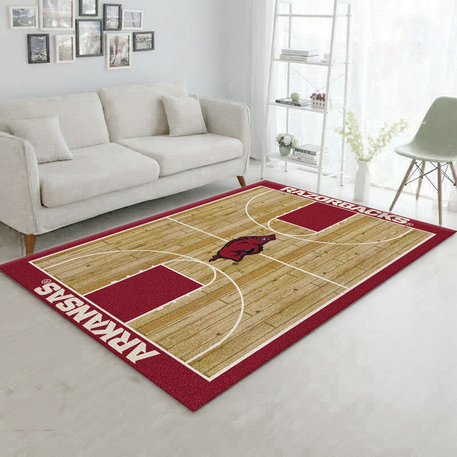 College Home Court Arkansas Basketball Team Logo Area Rug, Kitchen Rug, Home US Decor - Indoor Outdoor Rugs