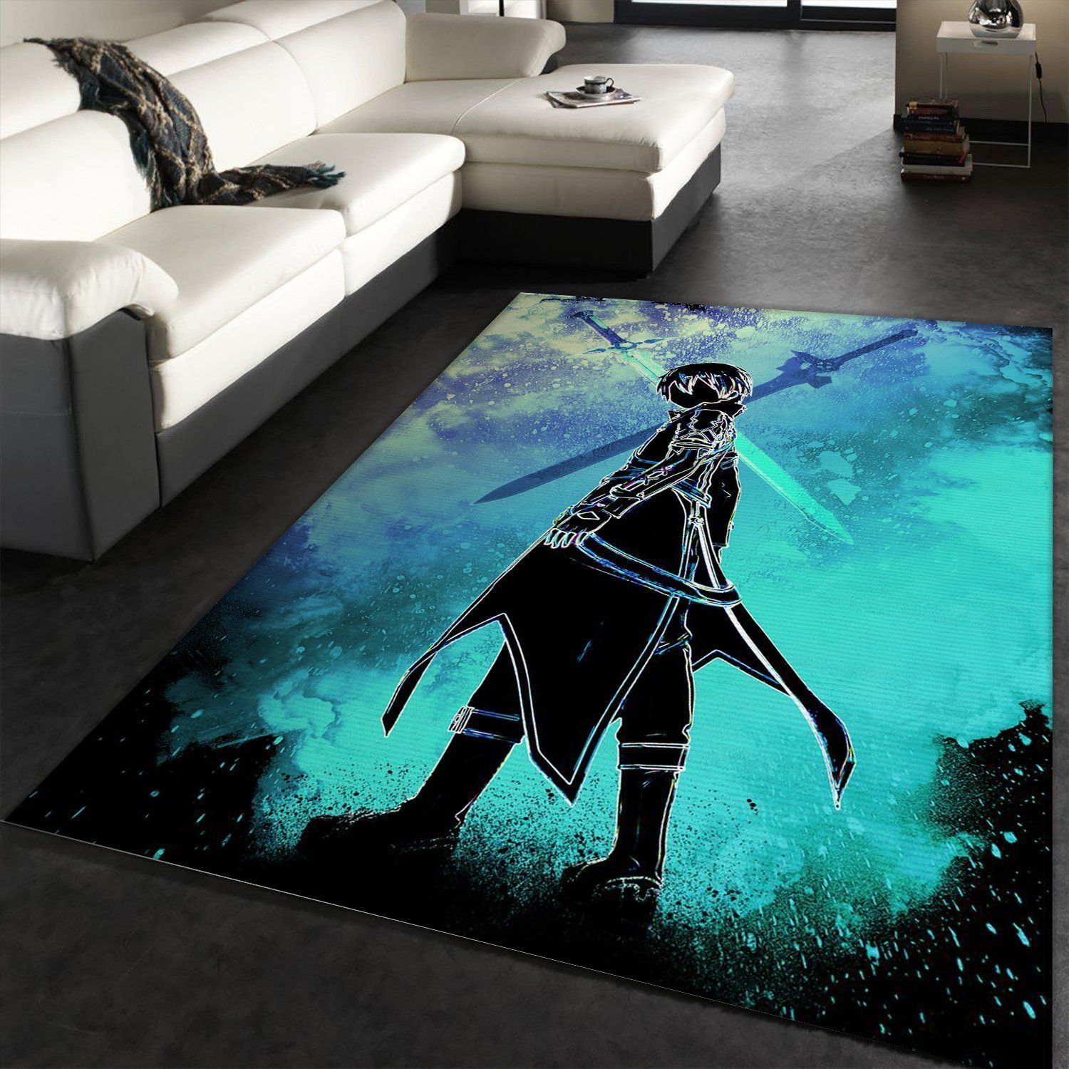 Black Swordsman Soul Area Rug, Bedroom, Home US Decor - Indoor Outdoor Rugs