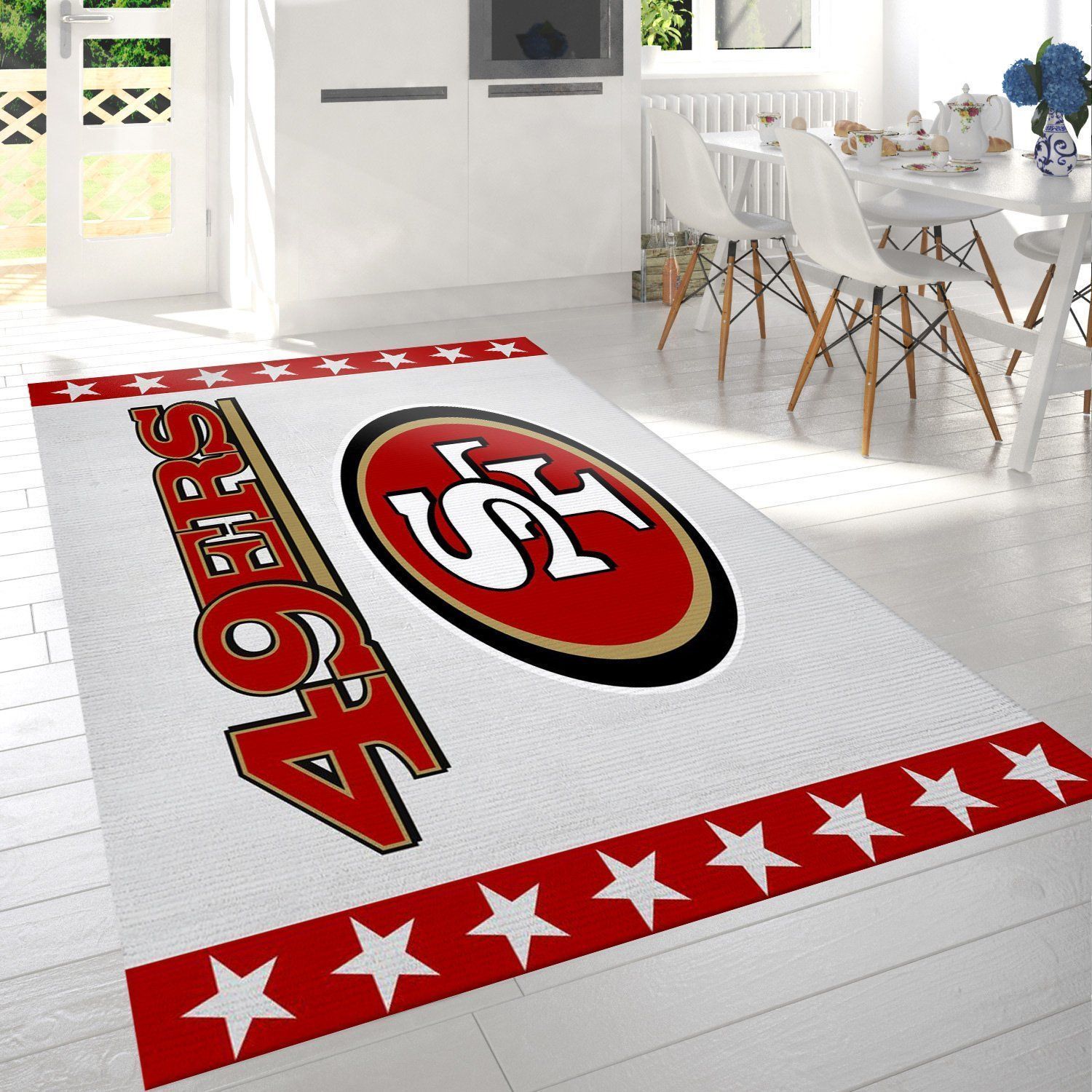 San Francisco 49ers Banner Nfl Logo Area Rug For Gift Living Room Rug US Gift Decor - Indoor Outdoor Rugs