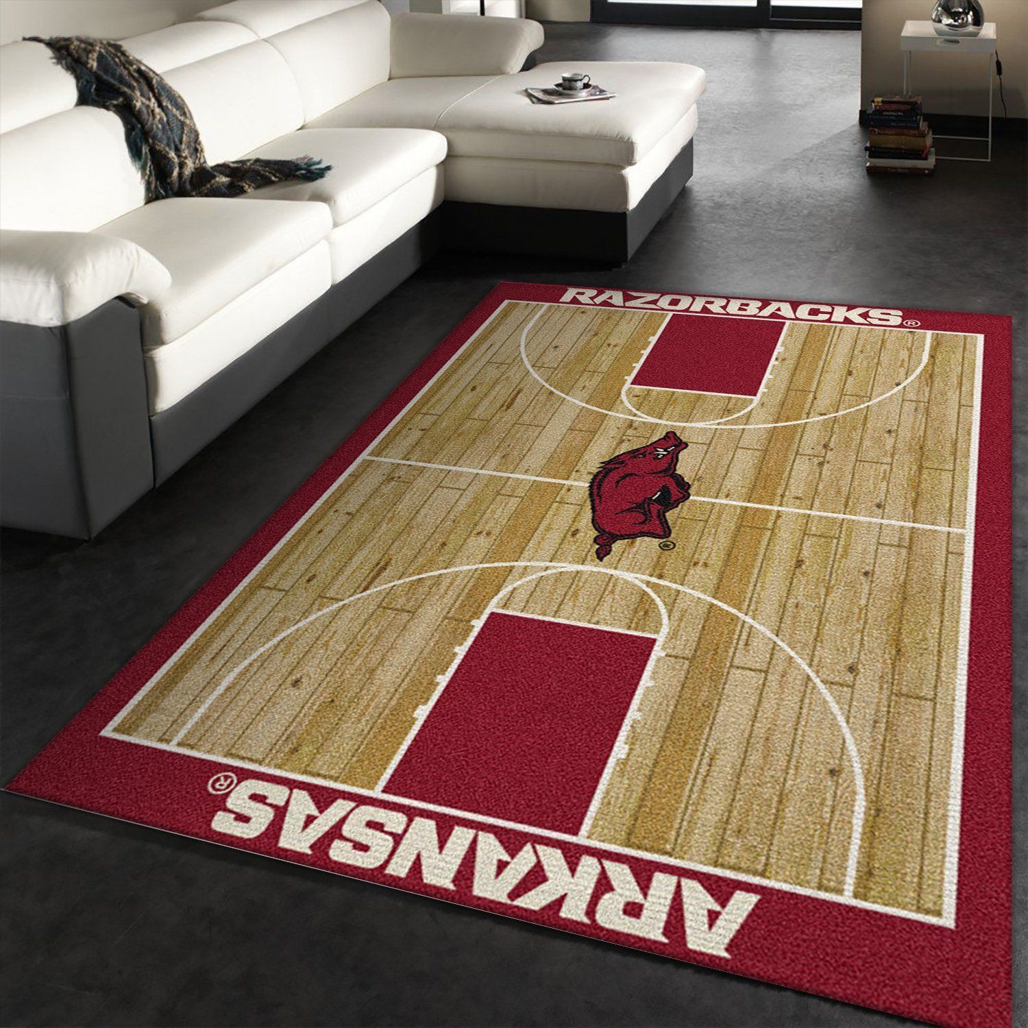 College Home Court Arkansas Basketball Team Logo Area Rug, Kitchen Rug, Home US Decor - Indoor Outdoor Rugs