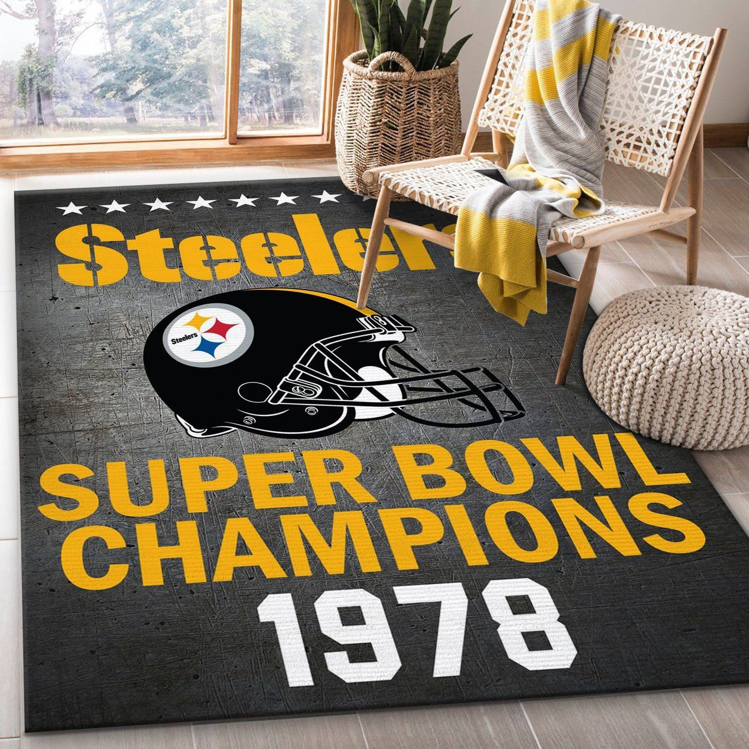 Pittsburgh Steelers 1978 Nfl Rug Bedroom Rug Home Decor Floor Decor - Indoor Outdoor Rugs