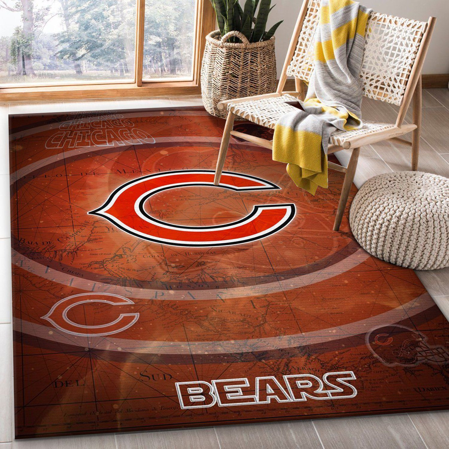 Chicago Bears Nfl Team Rug Living Room Rug Home Decor Floor Decor - Indoor Outdoor Rugs