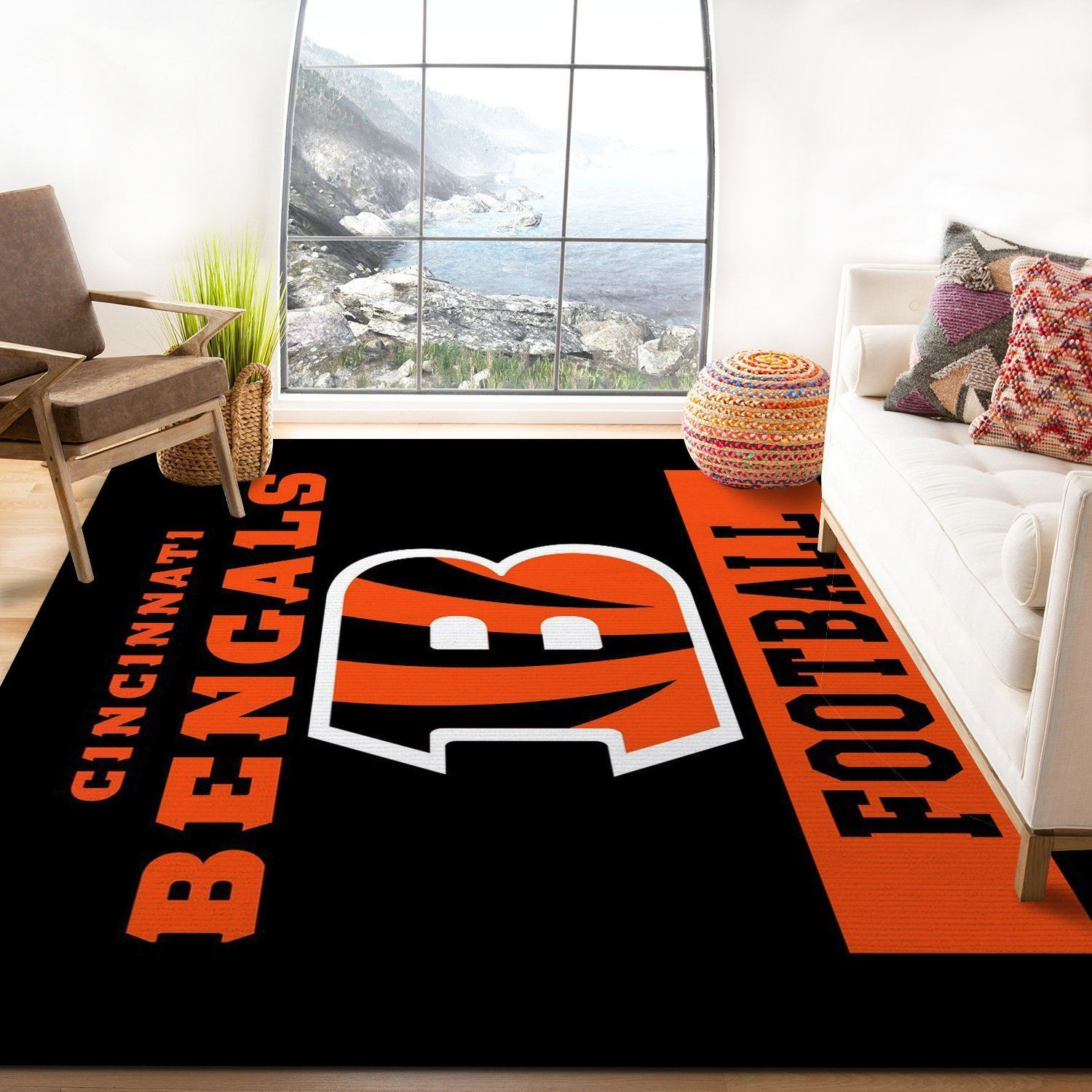 Cincinnati Bengals Nfl Logo Area Rug For Gift Bedroom Rug Home Decor Floor Decor - Indoor Outdoor Rugs