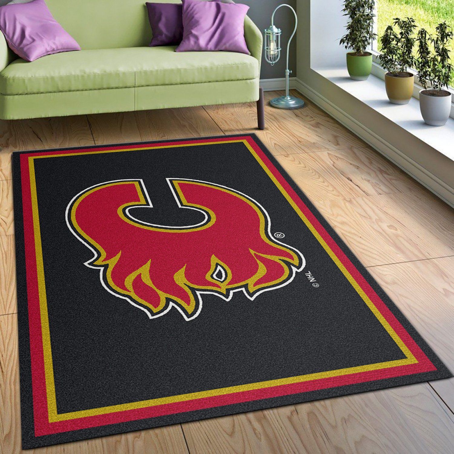 Nhl Spirit Calgary Flames Area Rug For Christmas, Bedroom Rug, Christmas Gift US Decor - Indoor Outdoor Rugs