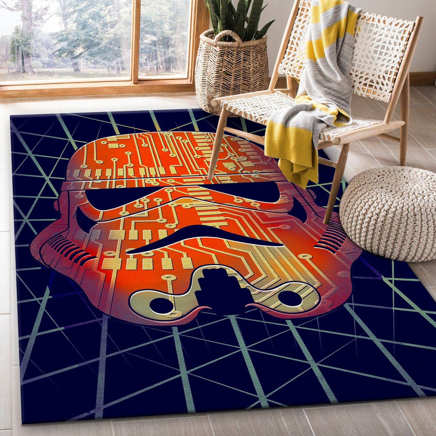 Chipped Star War Area Rug Carpet, Living Room Rug, Home Decor Floor Decor - Indoor Outdoor Rugs