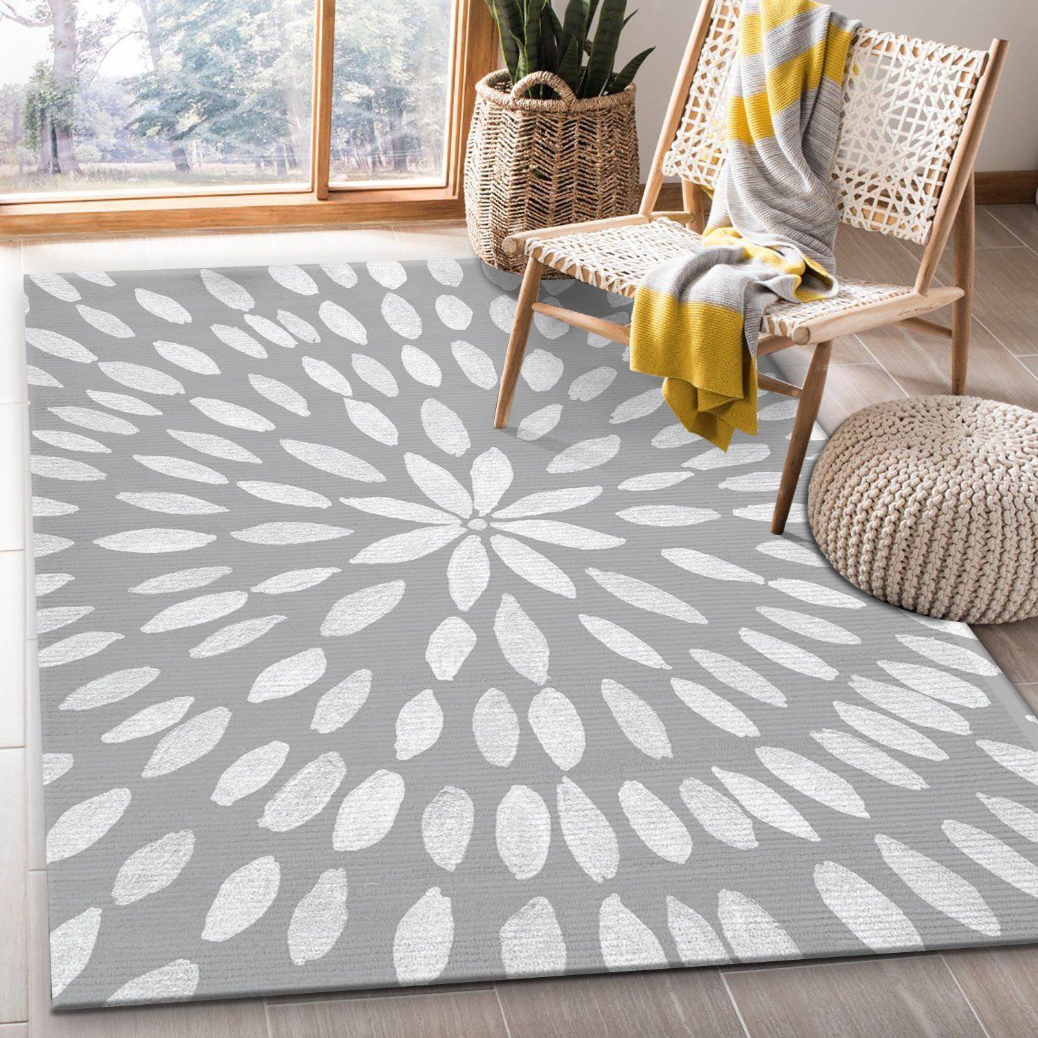 Mandala Flower 8 Area Rug, Living Room Rug, US Gift Decor - Indoor Outdoor Rugs