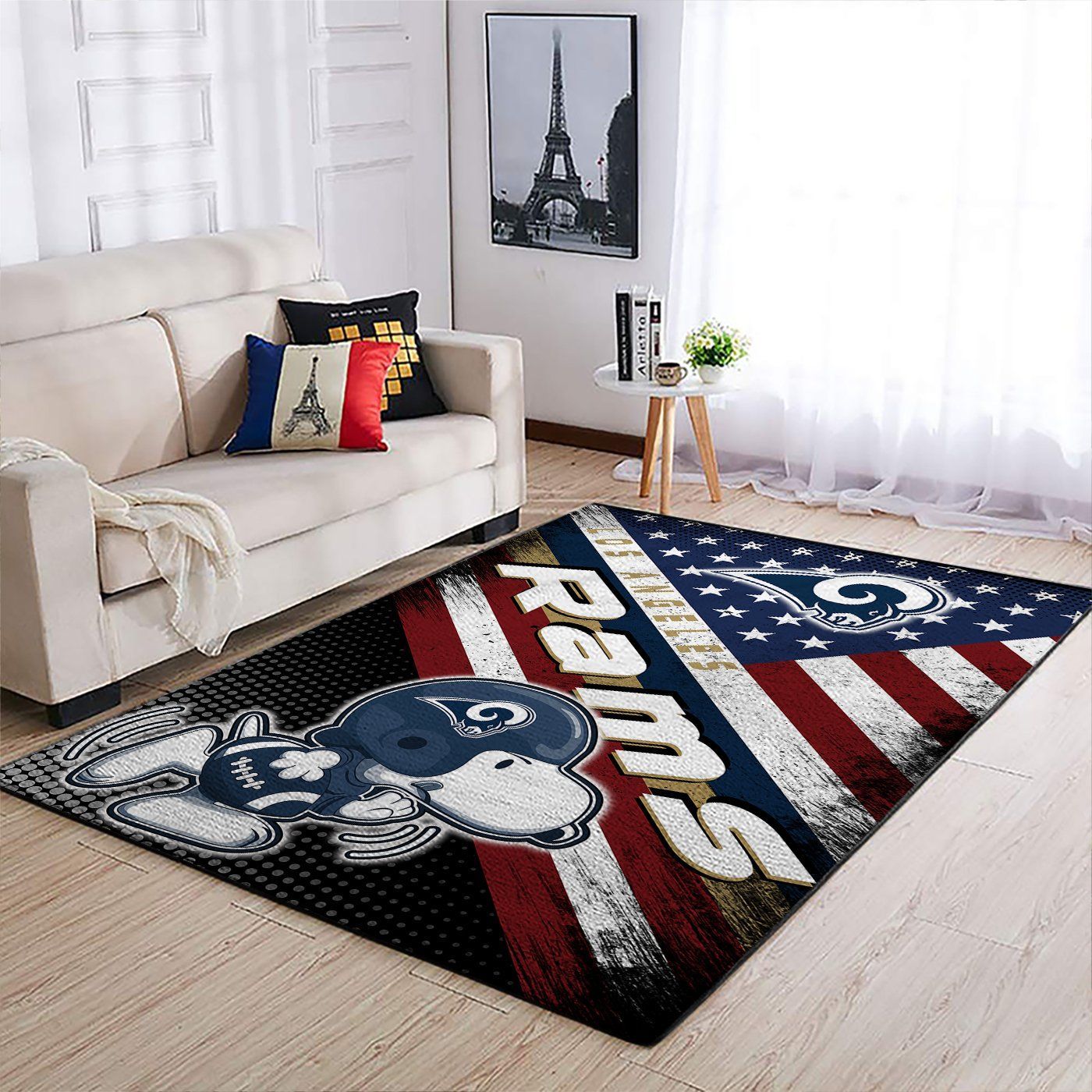 Los Angeles Rams Nfl Team Logo Snoopy Us Style Nice Gift Home Decor Rectangle Area Rug - Indoor Outdoor Rugs