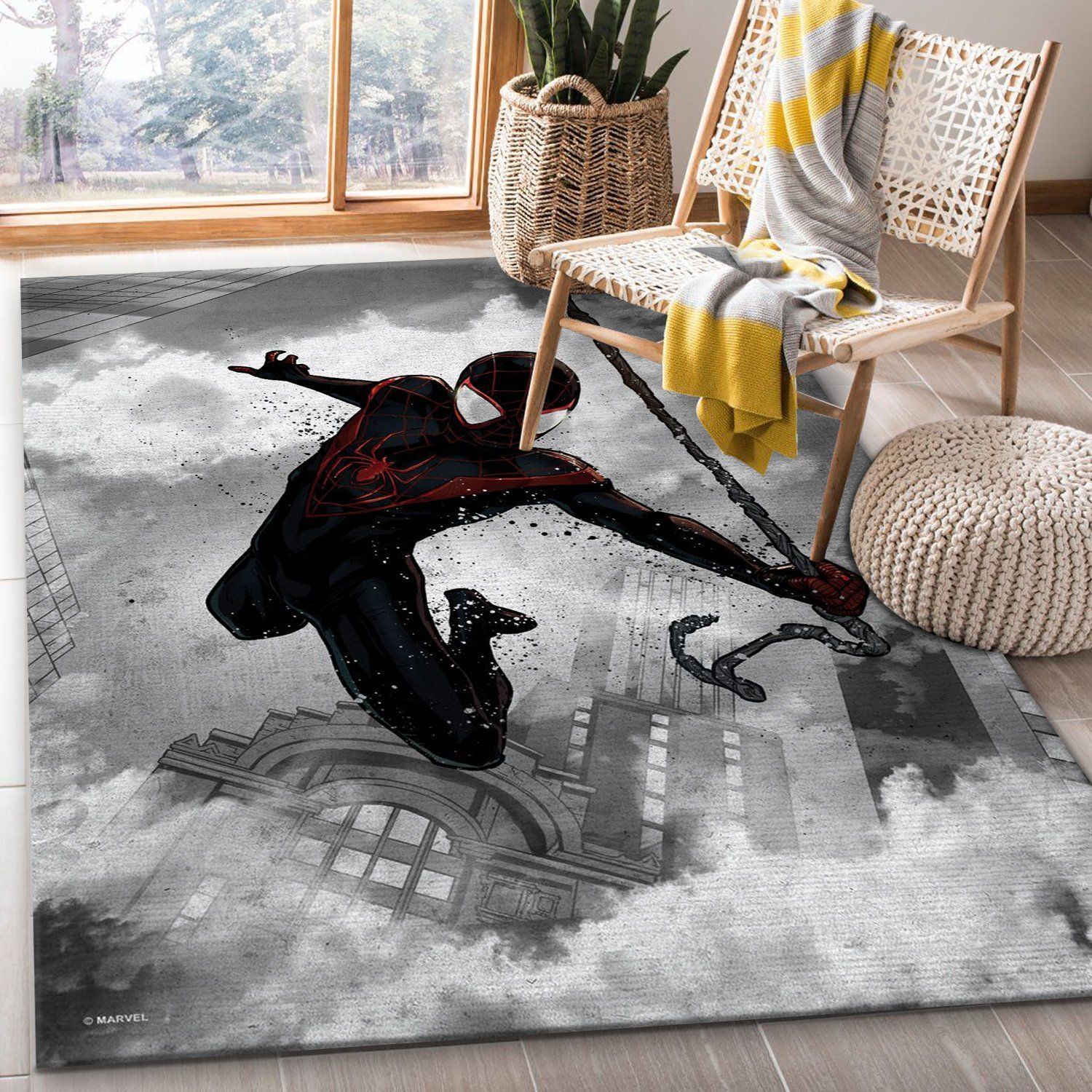 Spider Man Miles Morales Rug Living Room Rug Home US Decor - Indoor Outdoor Rugs