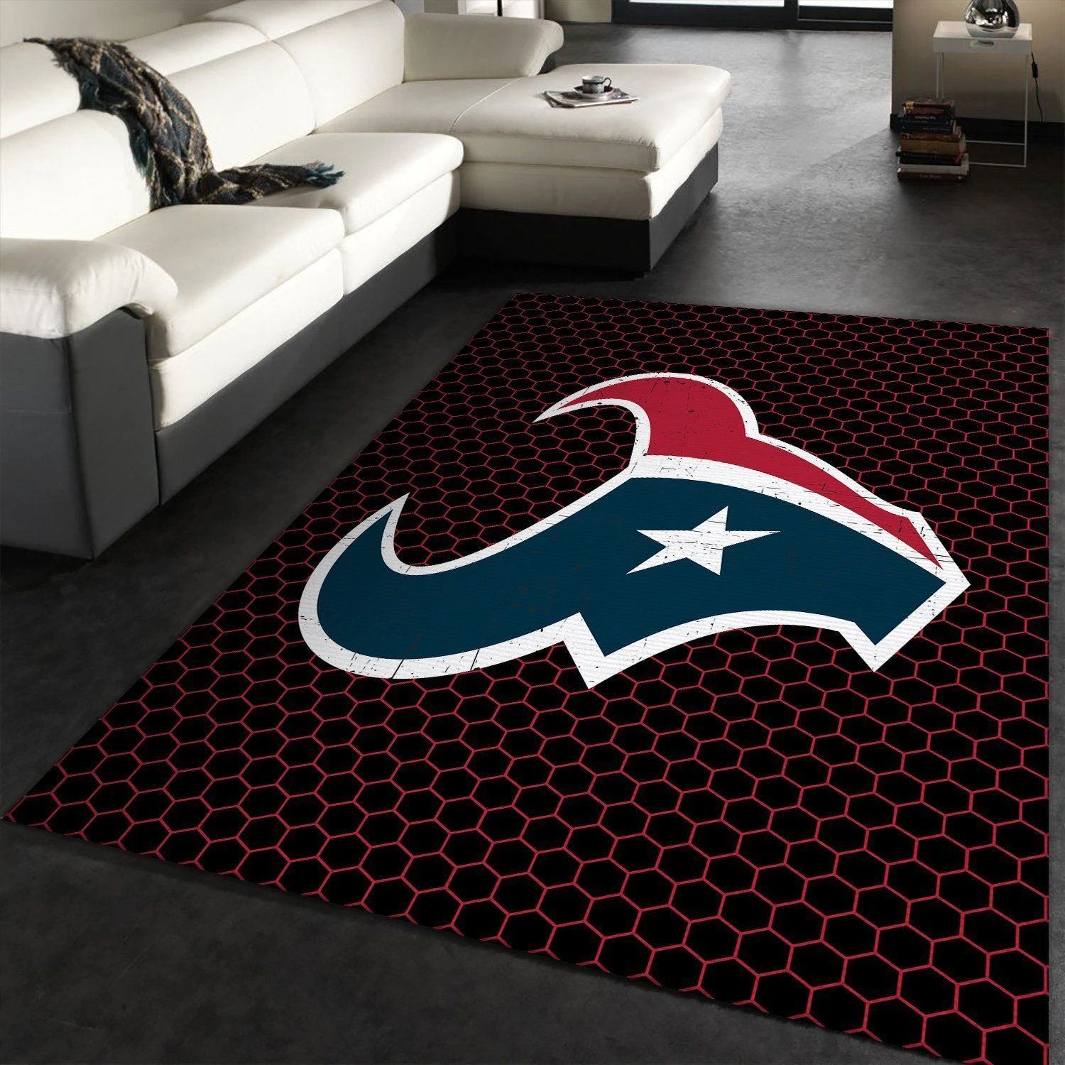 Houston Texans Nfl Rug Room Carpet Sport Custom Area Floor Home Decor - Indoor Outdoor Rugs