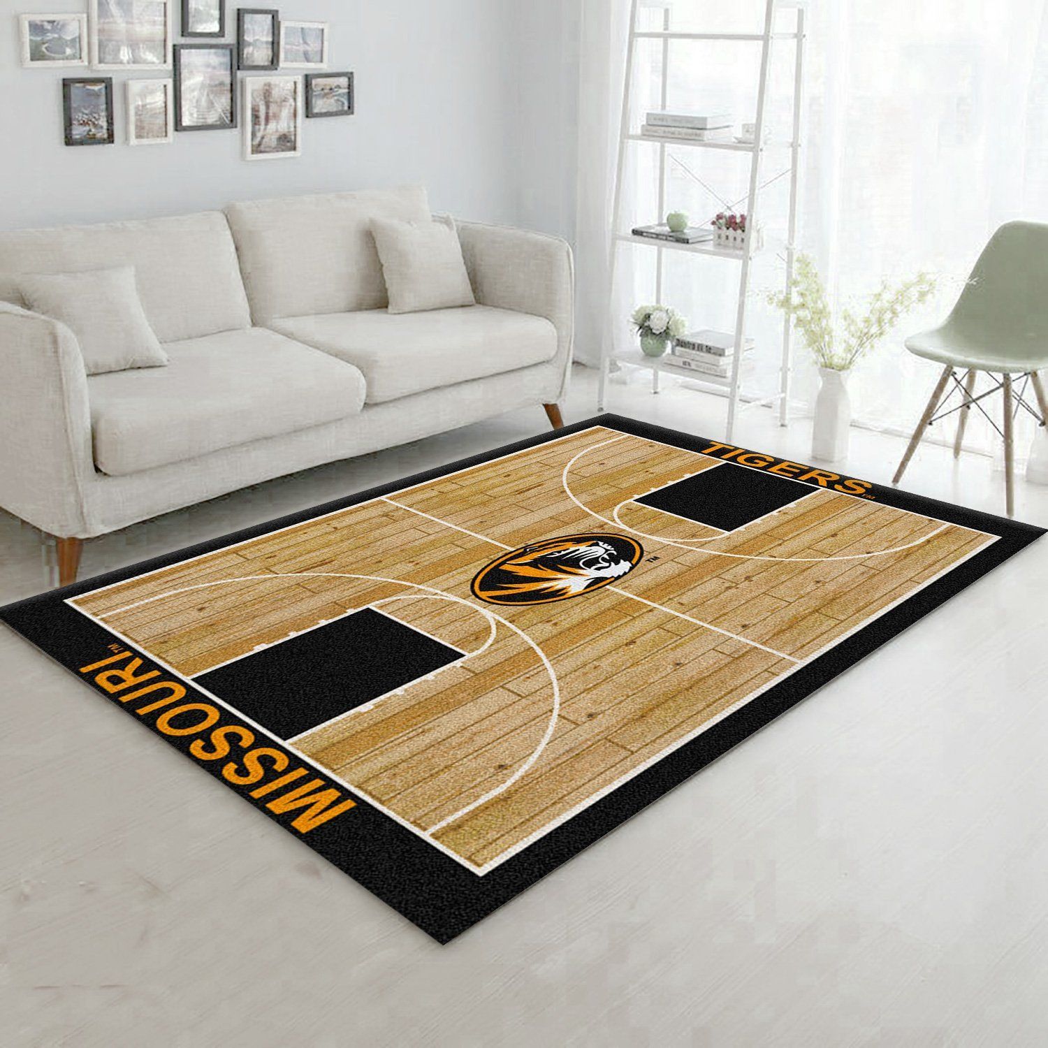 College Home Court Missouri Basketball Team Logo Area Rug, Bedroom Rug, Home Decor Floor Decor - Indoor Outdoor Rugs