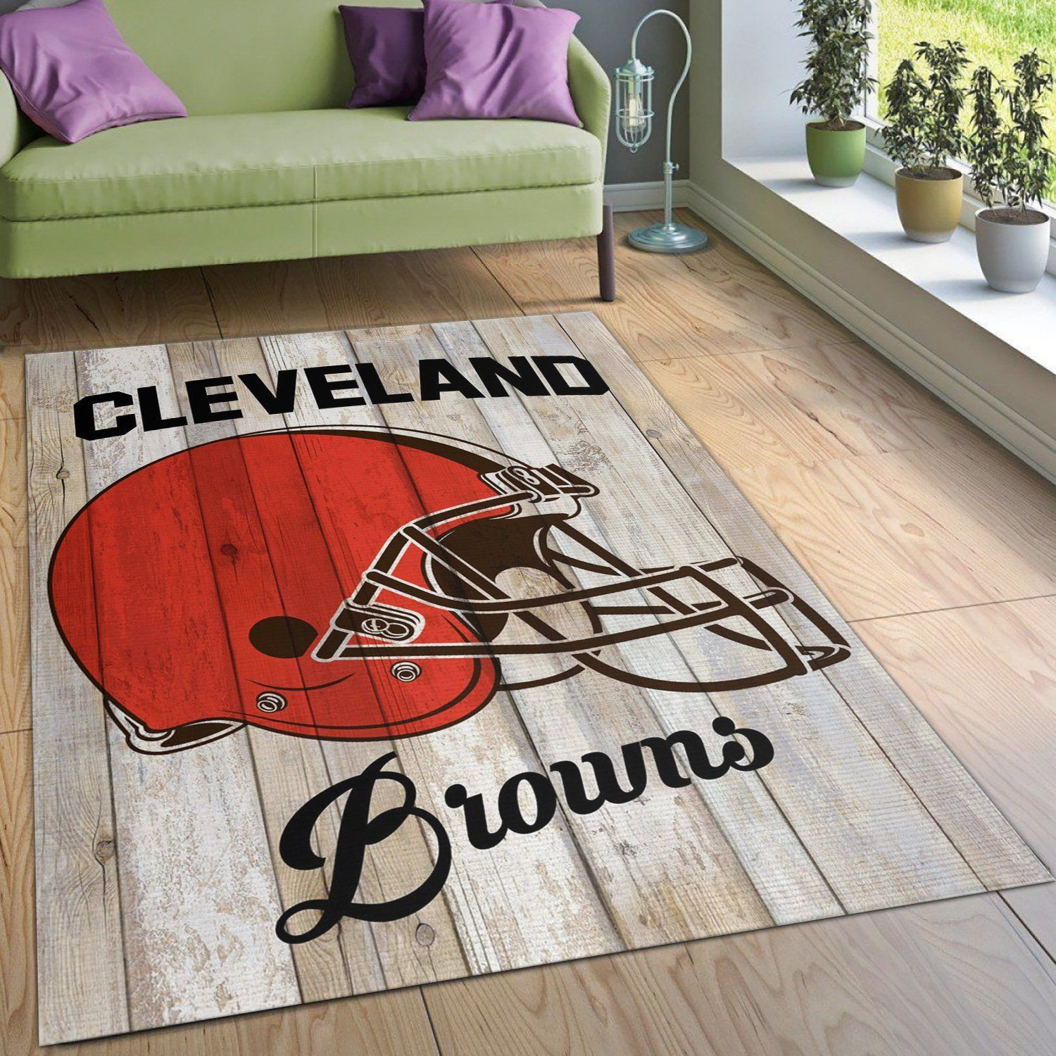 Cleveland Browns Helmet Nfl Football Team Area Rug For Gift Bedroom Rug Christmas Gift US Decor - Indoor Outdoor Rugs