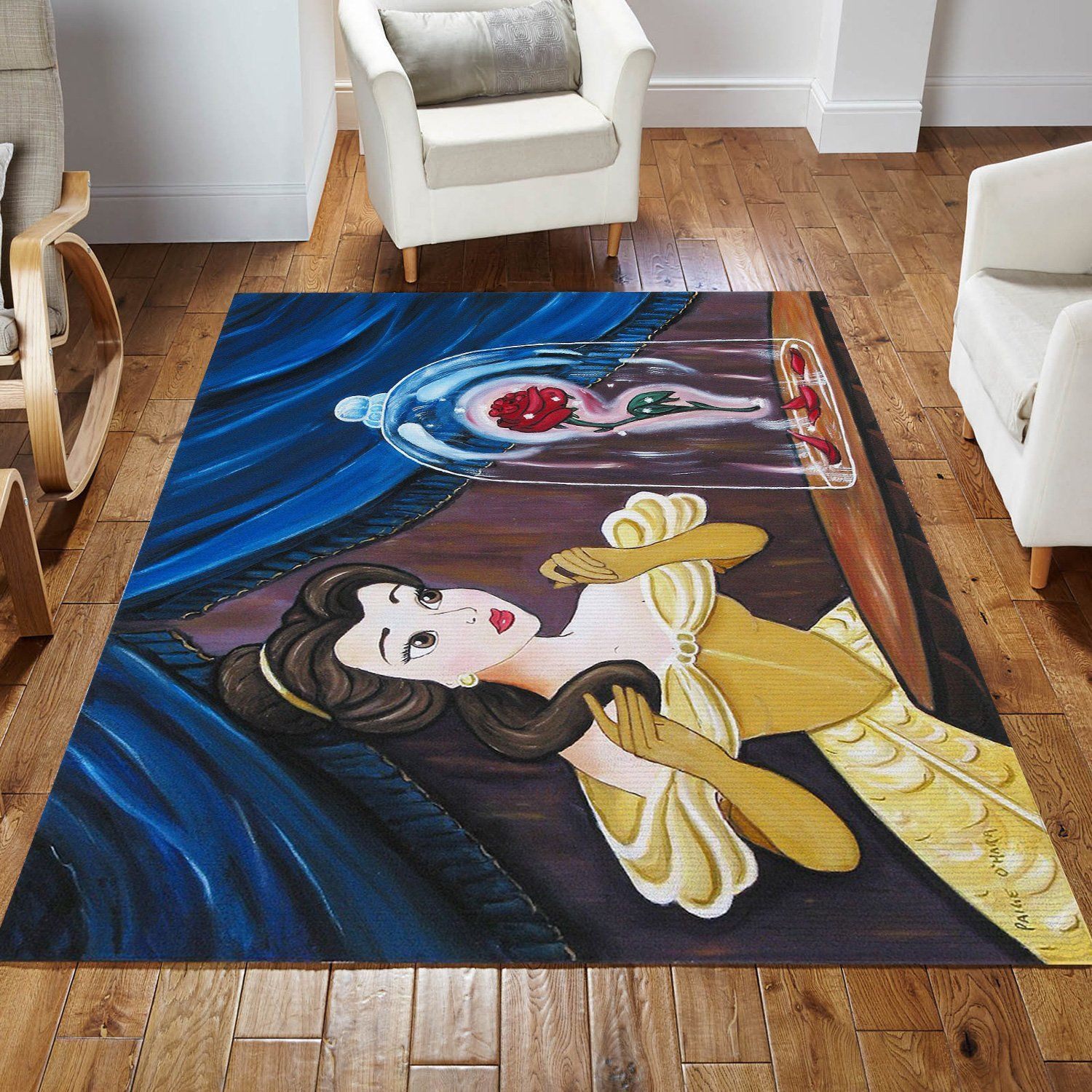 Enchanted Rose Area Rug For Christmas Bedroom Rug Home Decor Floor Decor - Indoor Outdoor Rugs