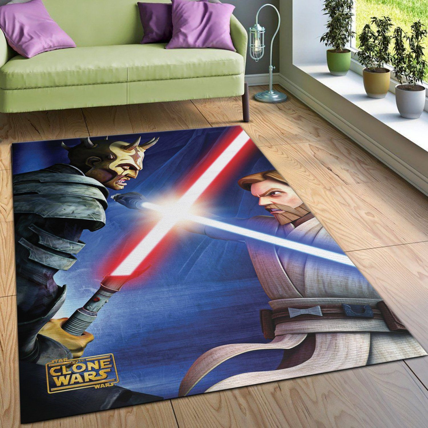 Obi Wan Vs Savage Star War Character Rug, Area Rug, Home US Decor - Indoor Outdoor Rugs