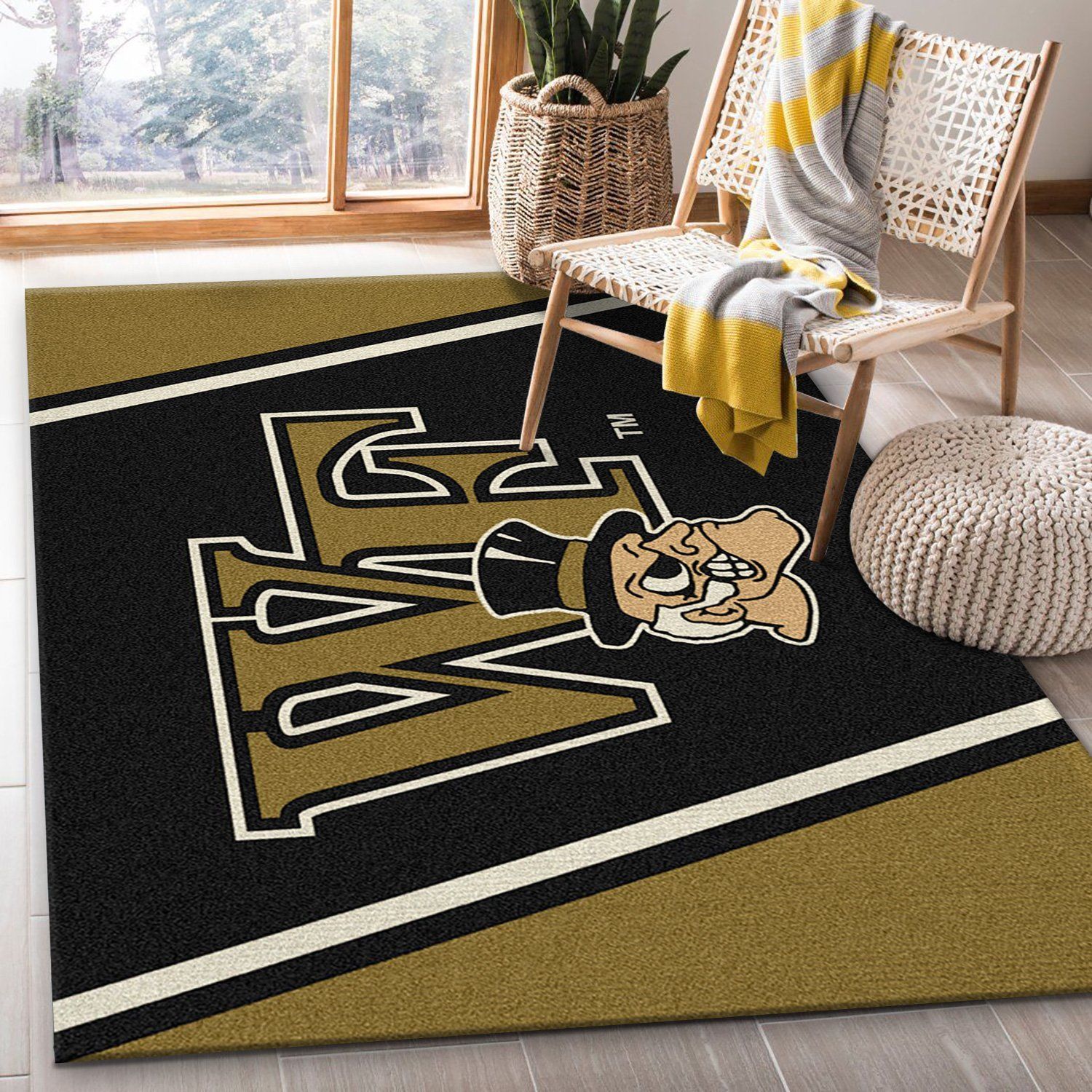 College Spirit Wake Forest Sport Area Rug For Christmas Team Logo Family Gift US Decor - Indoor Outdoor Rugs