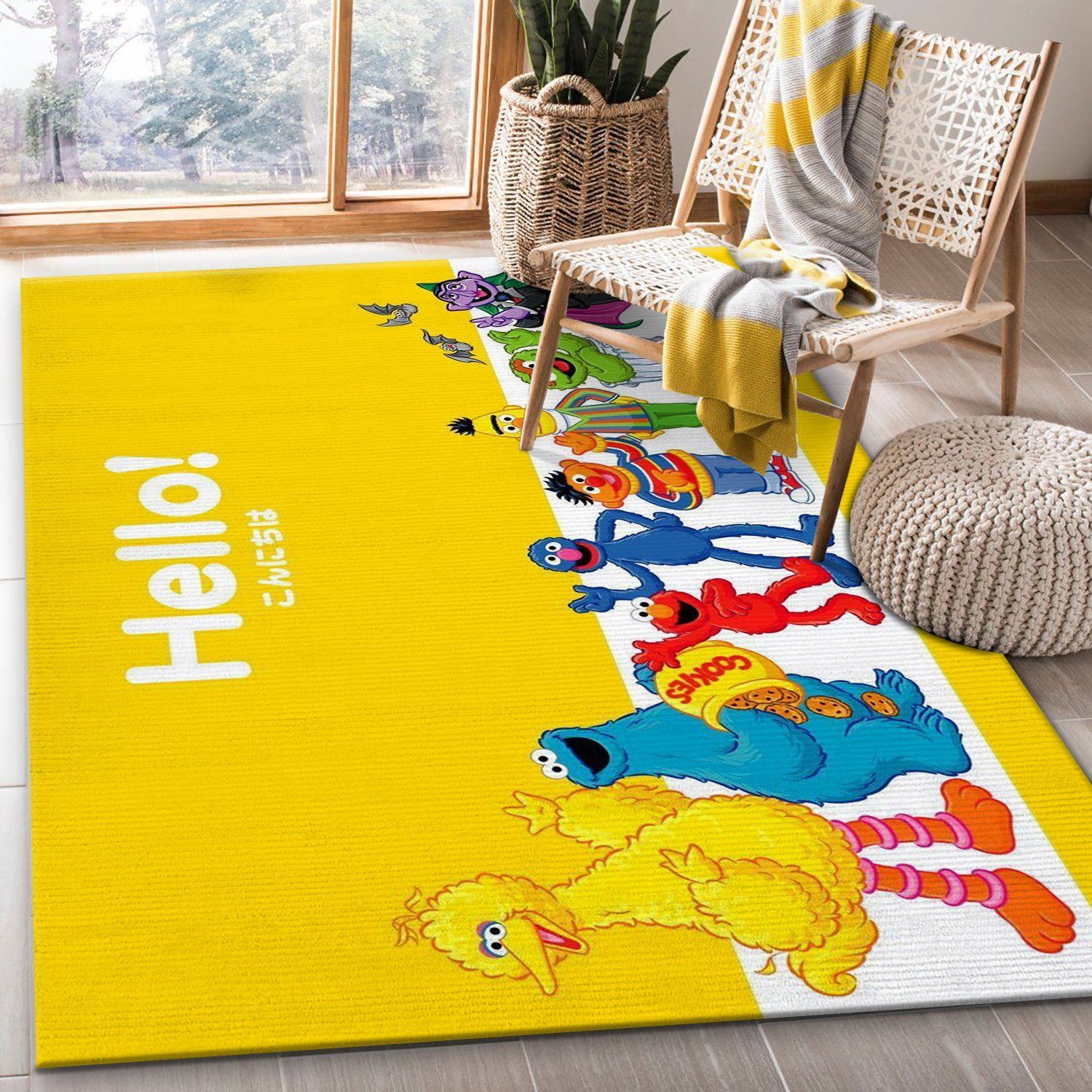 Sesame Street Area Rug For Christmas Bedroom Rug US Gift Decor - Indoor Outdoor Rugs