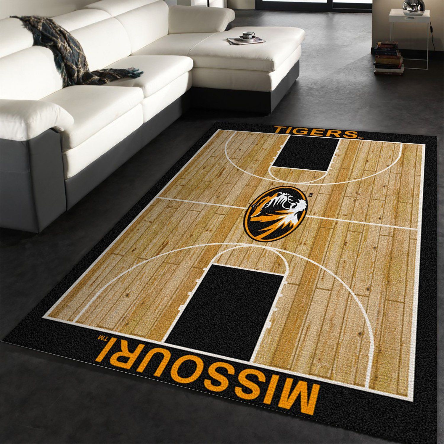 College Home Court Missouri Basketball Team Logo Area Rug, Bedroom Rug, Home Decor Floor Decor - Indoor Outdoor Rugs