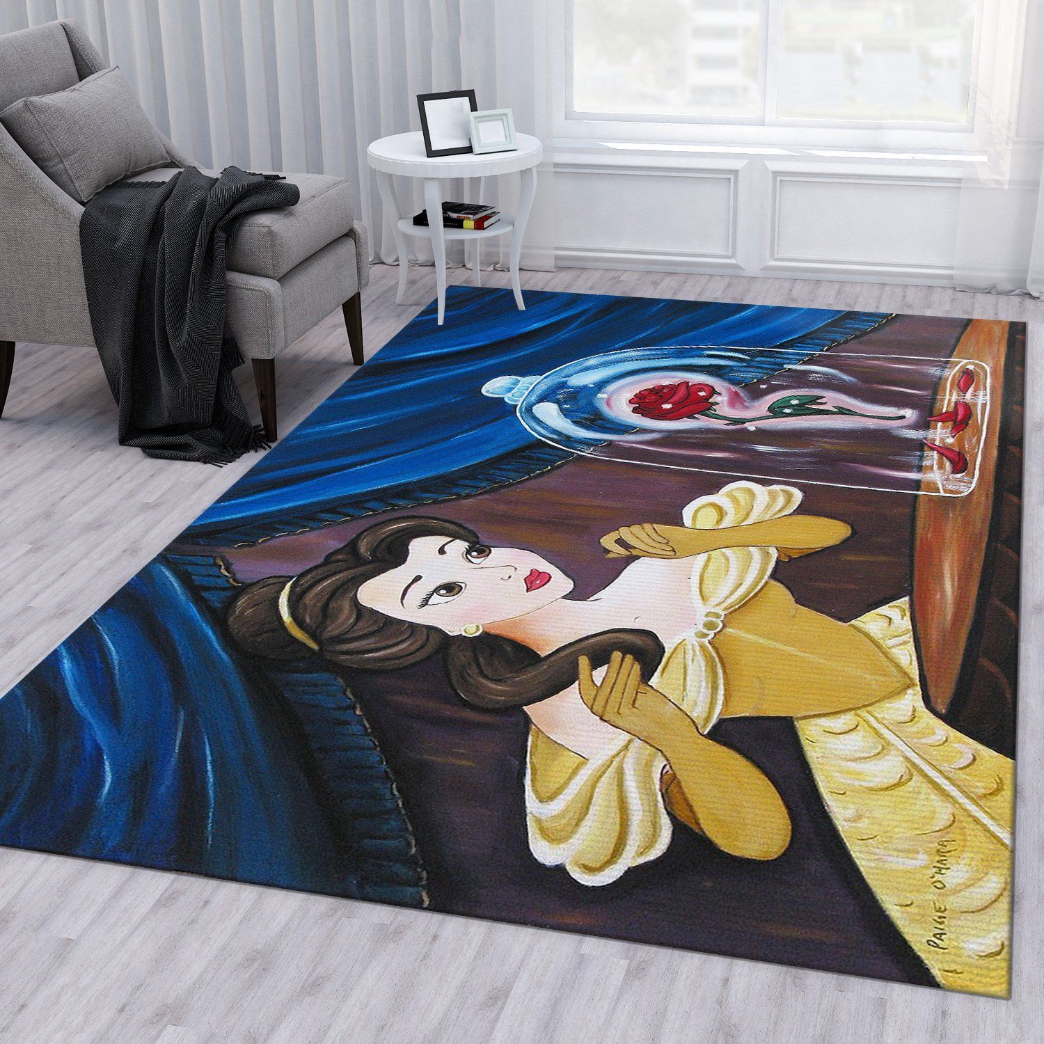 Enchanted Rose Area Rug For Christmas Bedroom Rug Home Decor Floor Decor - Indoor Outdoor Rugs