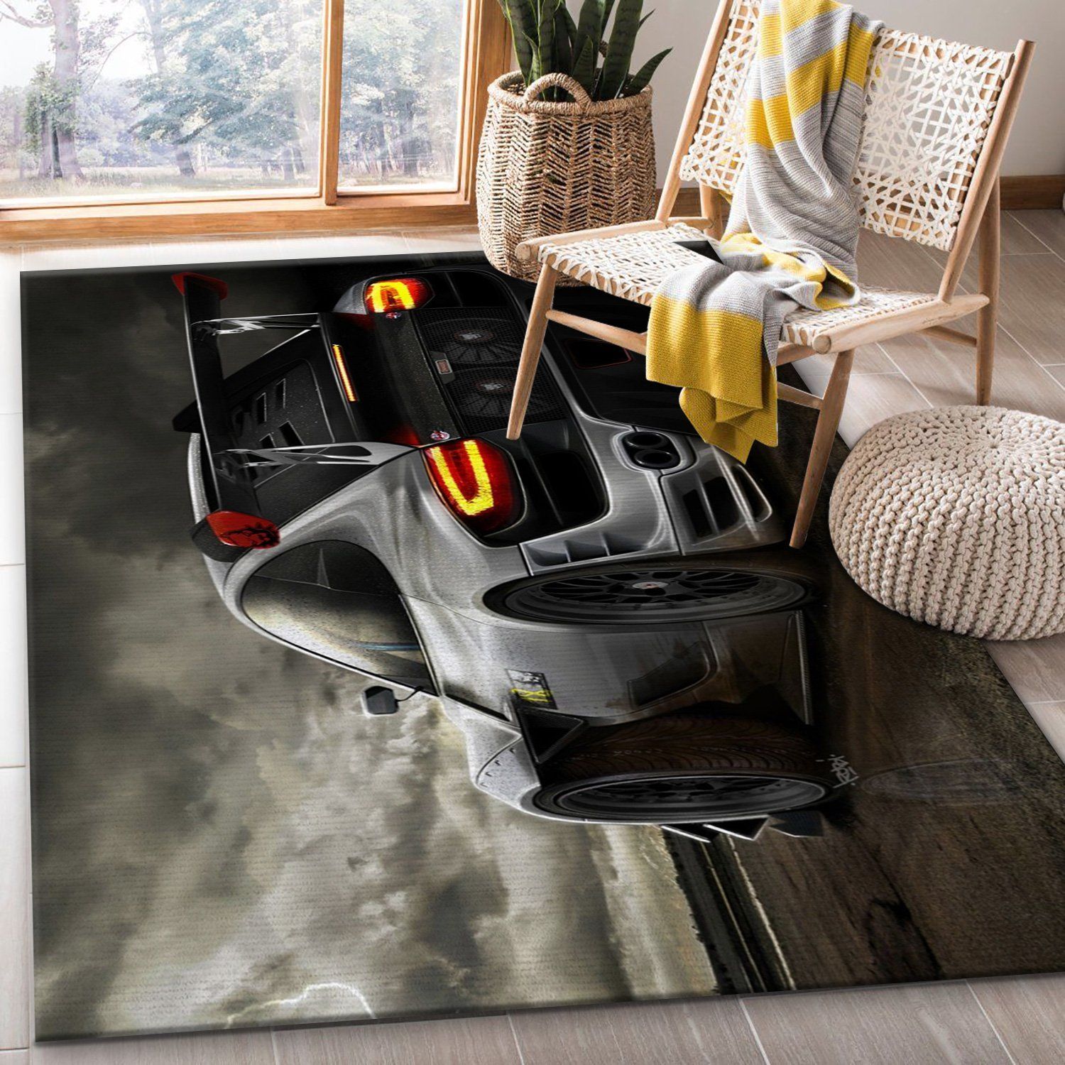 Porsche Car Area Rug Bedroom Rug Family Gift US Decor - Indoor Outdoor Rugs