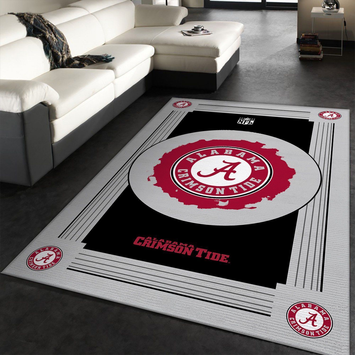 Alabama Crimson Tide NCAA Team Logo Nice Gift Home Decor Rectangle Area Rug RER R3U8 - Indoor Outdoor Rugs