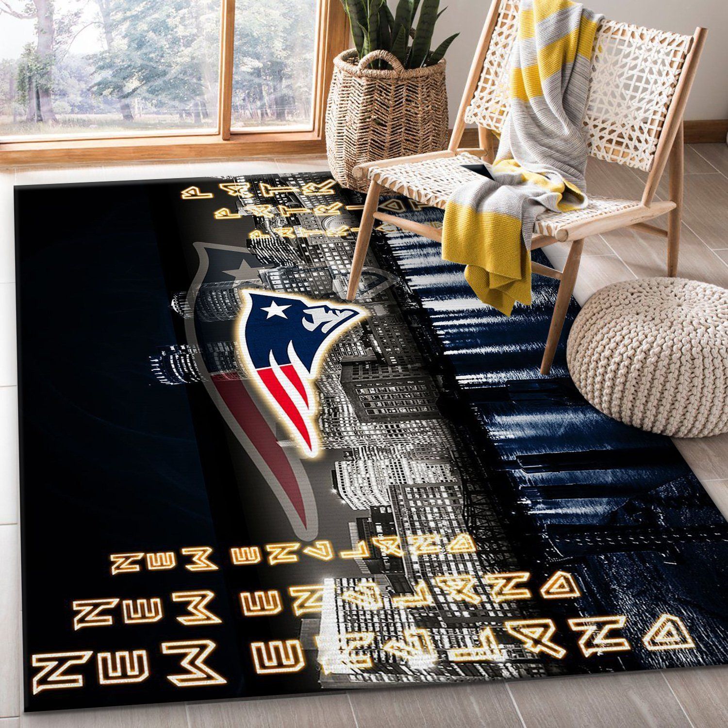 New England Patriots Nfl Area Rug Bedroom Rug Christmas Gift US Decor - Indoor Outdoor Rugs