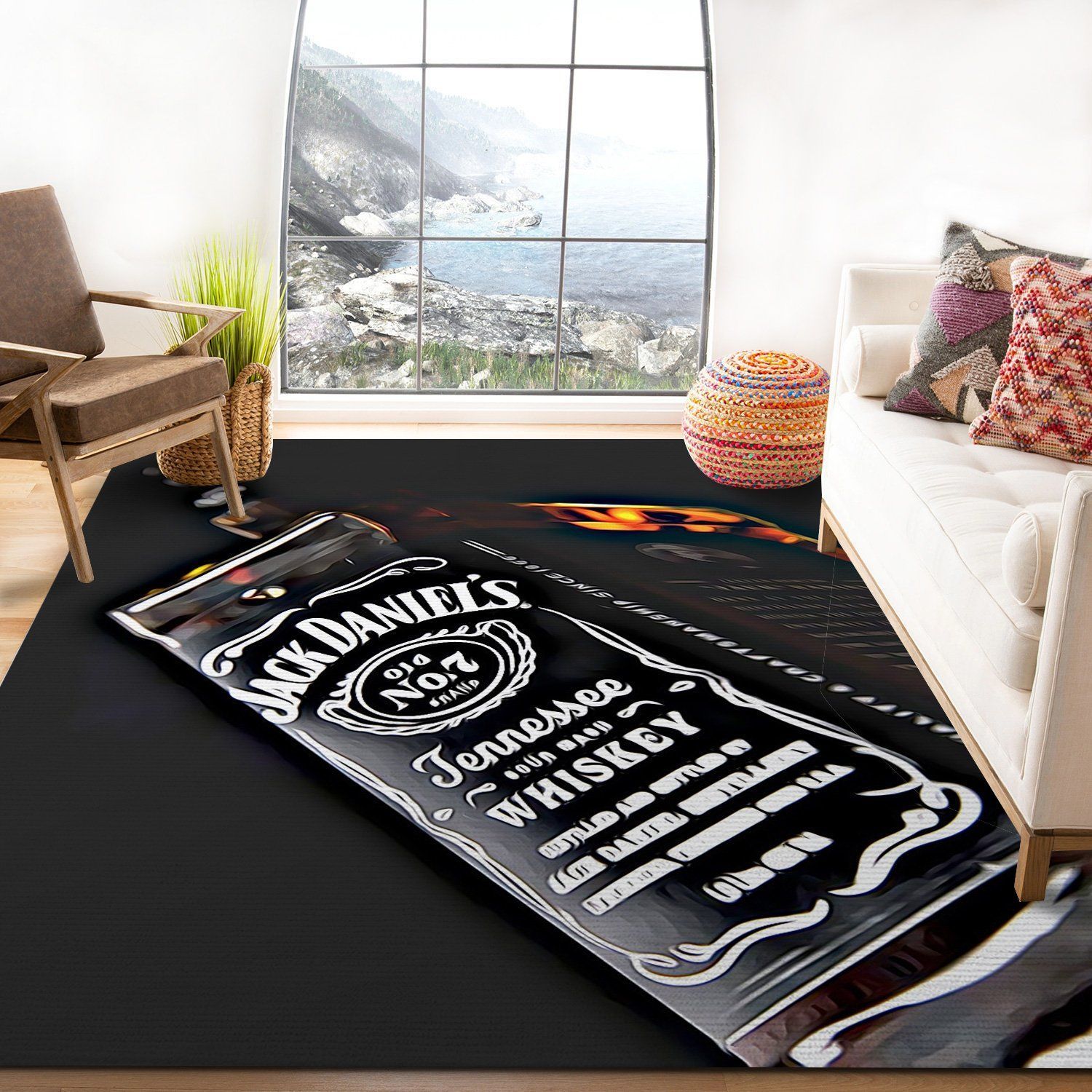 Jack Daniels Area Rug Bedroom Rug Home Decor Floor Decor - Indoor Outdoor Rugs