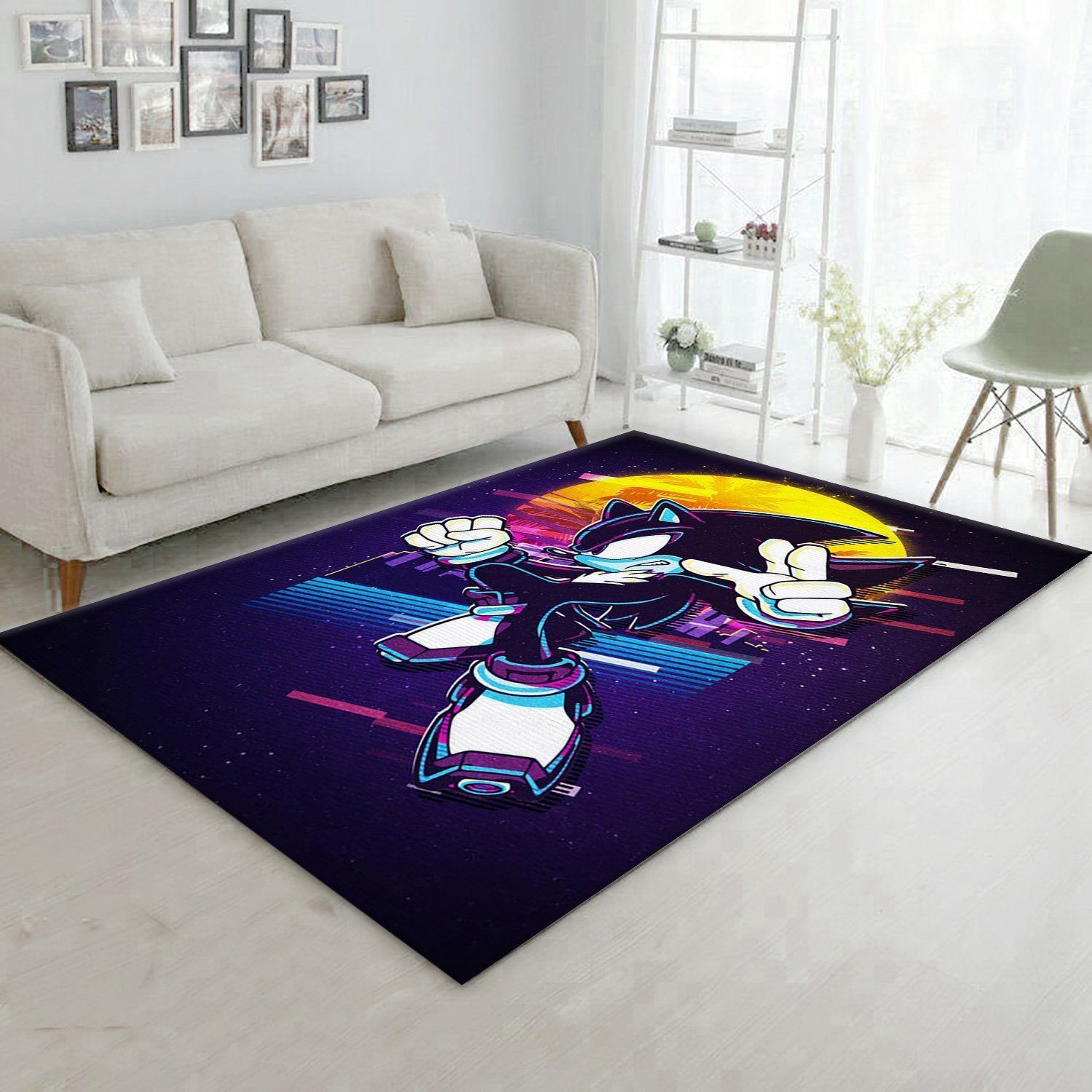 Retro Sonic Area Rug For Christmas, Bedroom, Home Decor - Indoor Outdoor Rugs