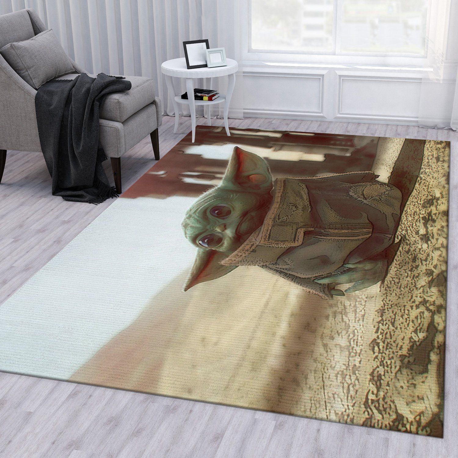 Baby Yoda Area Rug Living Room Rug US Gift Decor - Indoor Outdoor Rugs