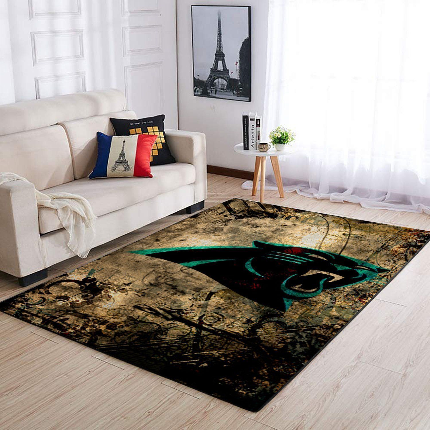 Carolina Panthers Area Rug Nfl Football Floor Decor 02 - Indoor Outdoor Rugs