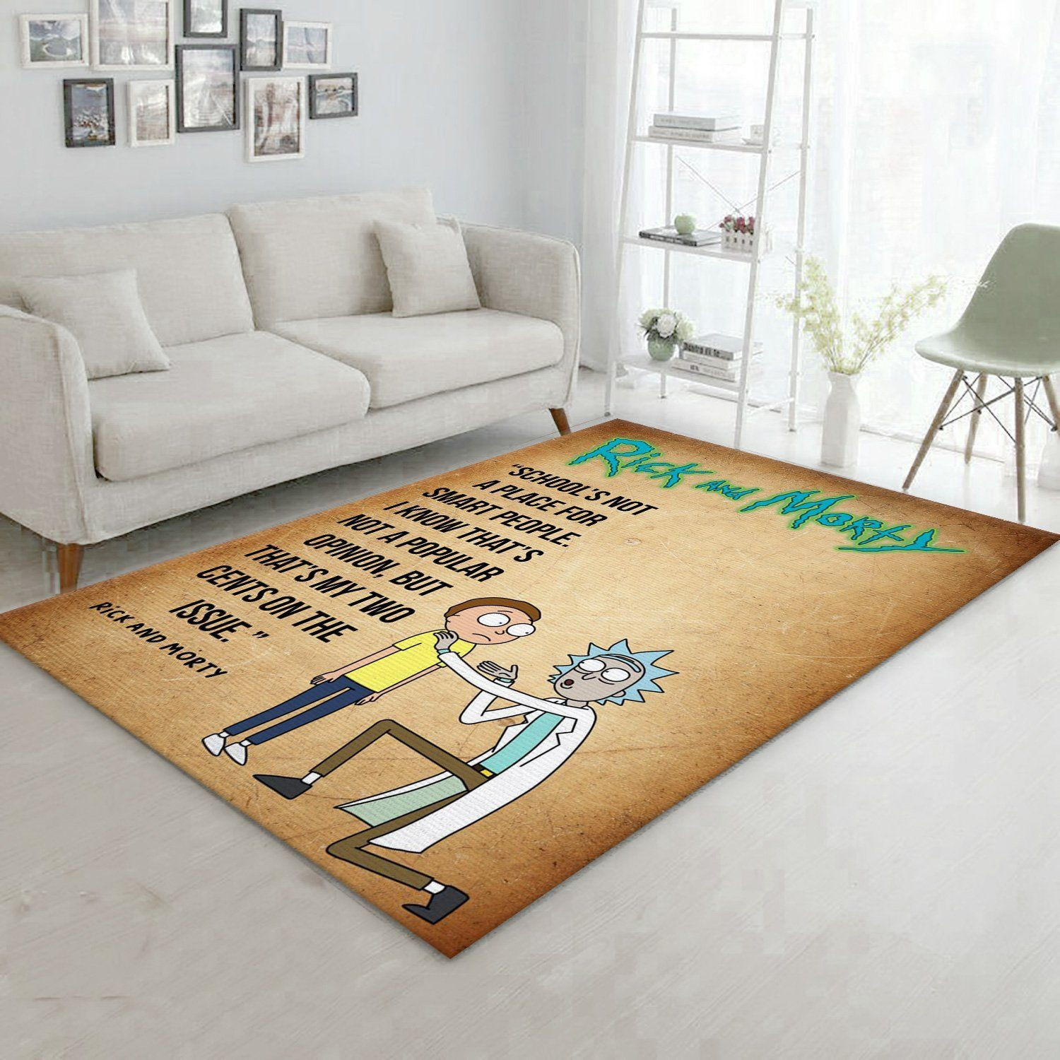 Rick And Morty Christmas Gift Rug Bedroom Rug Home Decor Floor Decor - Indoor Outdoor Rugs