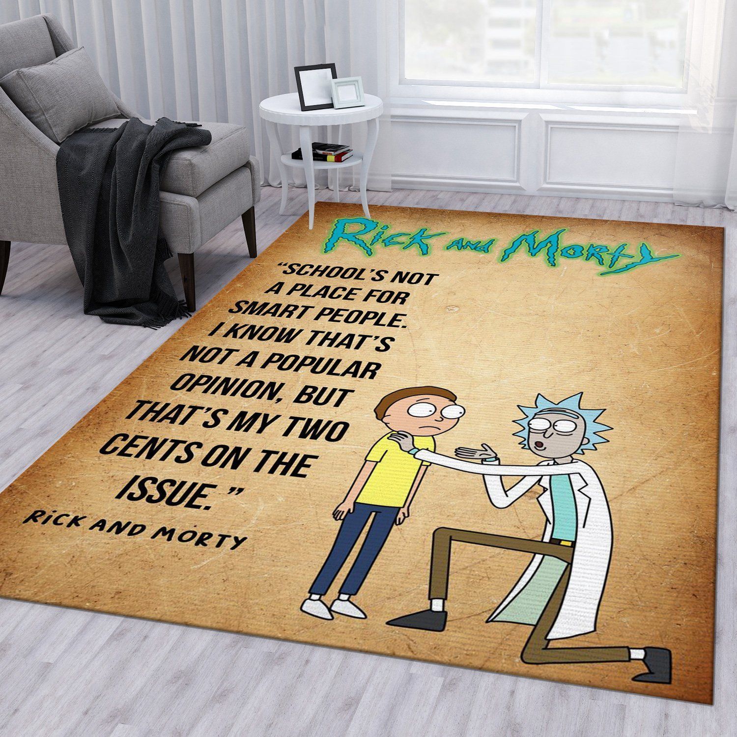 Rick And Morty Christmas Gift Rug Bedroom Rug Home Decor Floor Decor - Indoor Outdoor Rugs