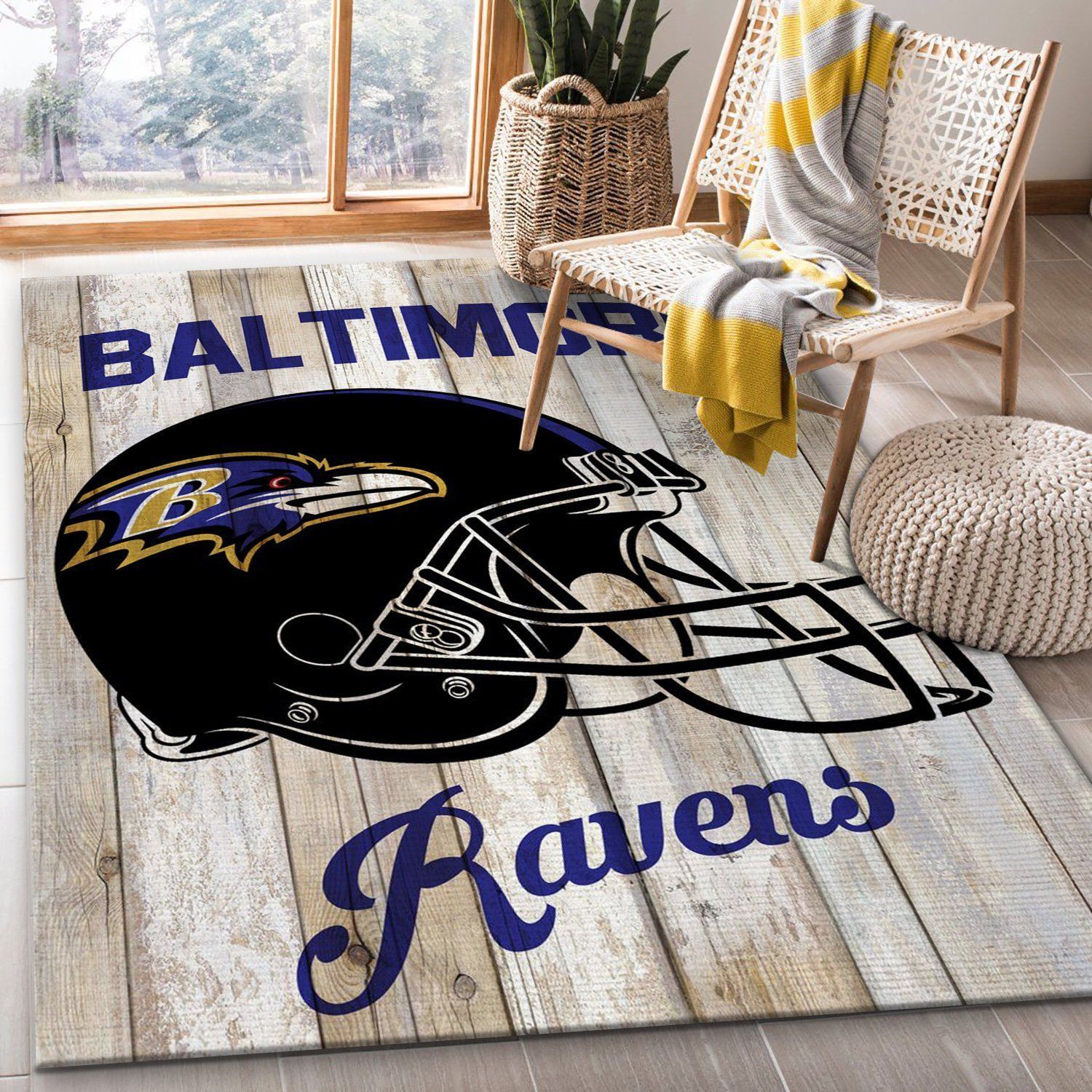 Baltimore Ravens Football Nfl Rug Bedroom Rug US Gift Decor - Indoor Outdoor Rugs