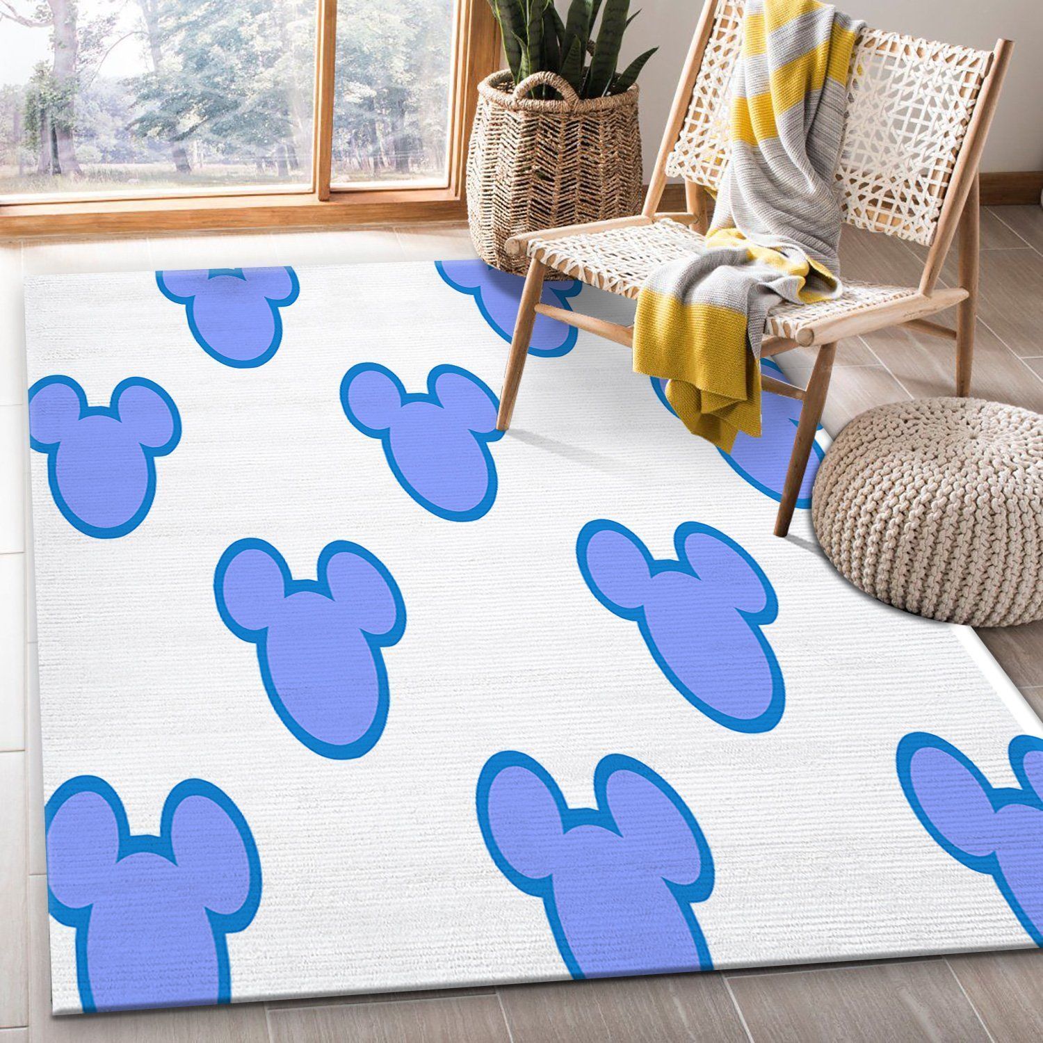 Mickey Mouse Head Silhouette Area Rug Carpet, Kitchen Rug, US Gift Decor - Indoor Outdoor Rugs