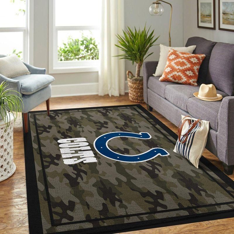 Indianapolis Colts Nfl Rug Room Carpet Sport Custom Area Floor Home Decor V2 - Indoor Outdoor Rugs