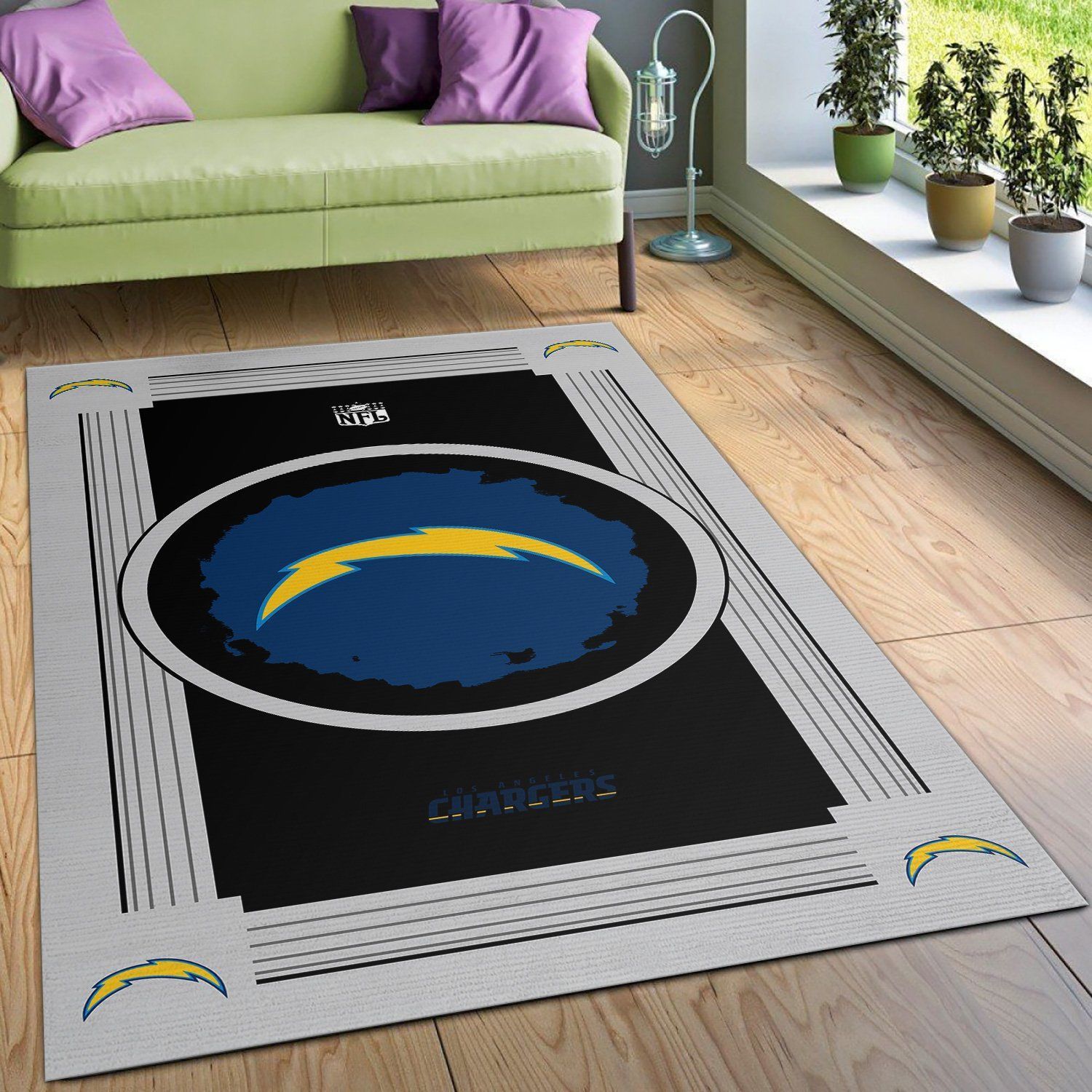 Los Angeles Chargers NFL Team Logo Area Rugs Living Room Carpet Floor Decor The US Decor - Indoor Outdoor Rugs