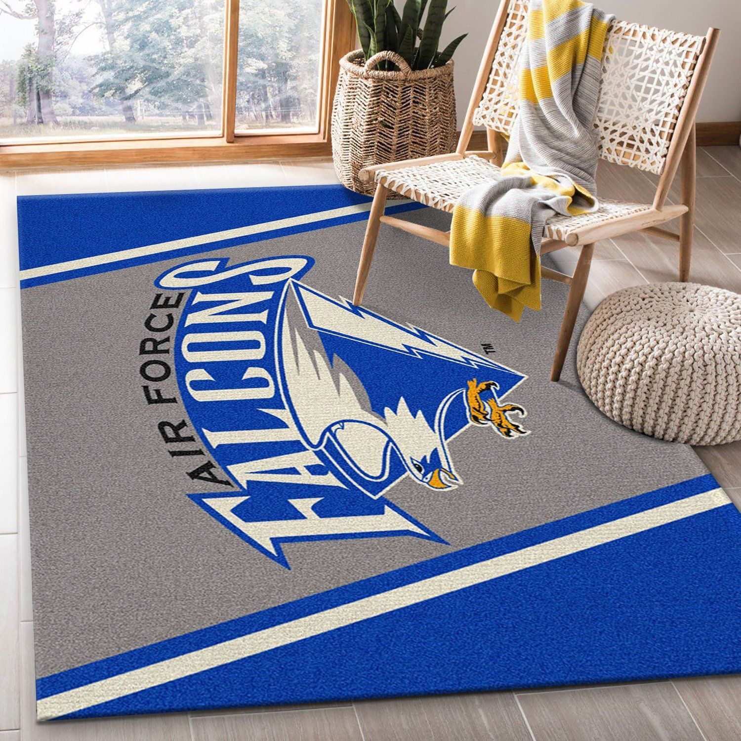 College Spirit Air Force Sport Area Rug Team Logo Christmas Gift US Decor - Indoor Outdoor Rugs