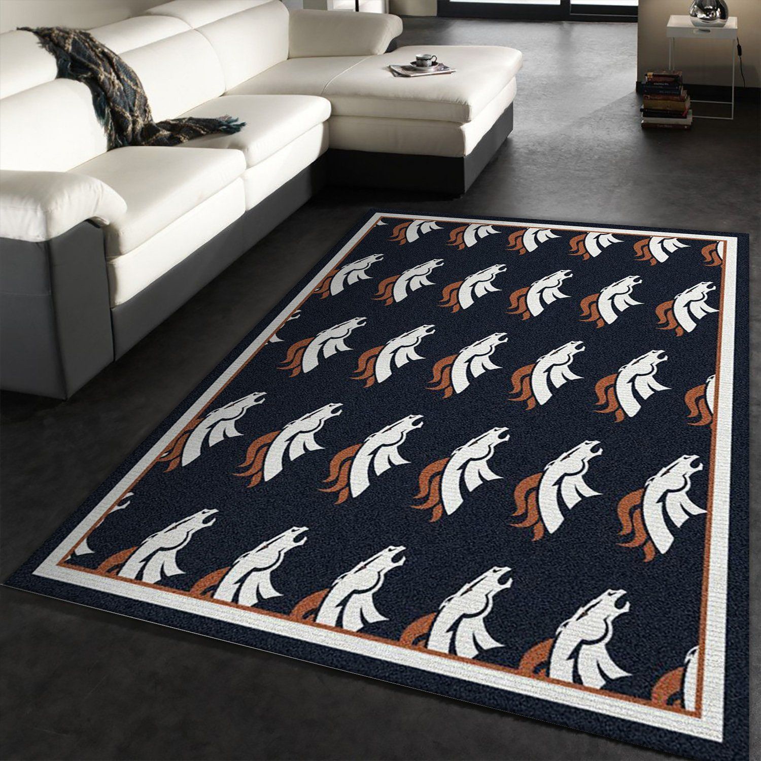 Denver Broncos Repeat Rug Nfl Team Area Rug Carpet, Bedroom Rug, Home US Decor - Indoor Outdoor Rugs