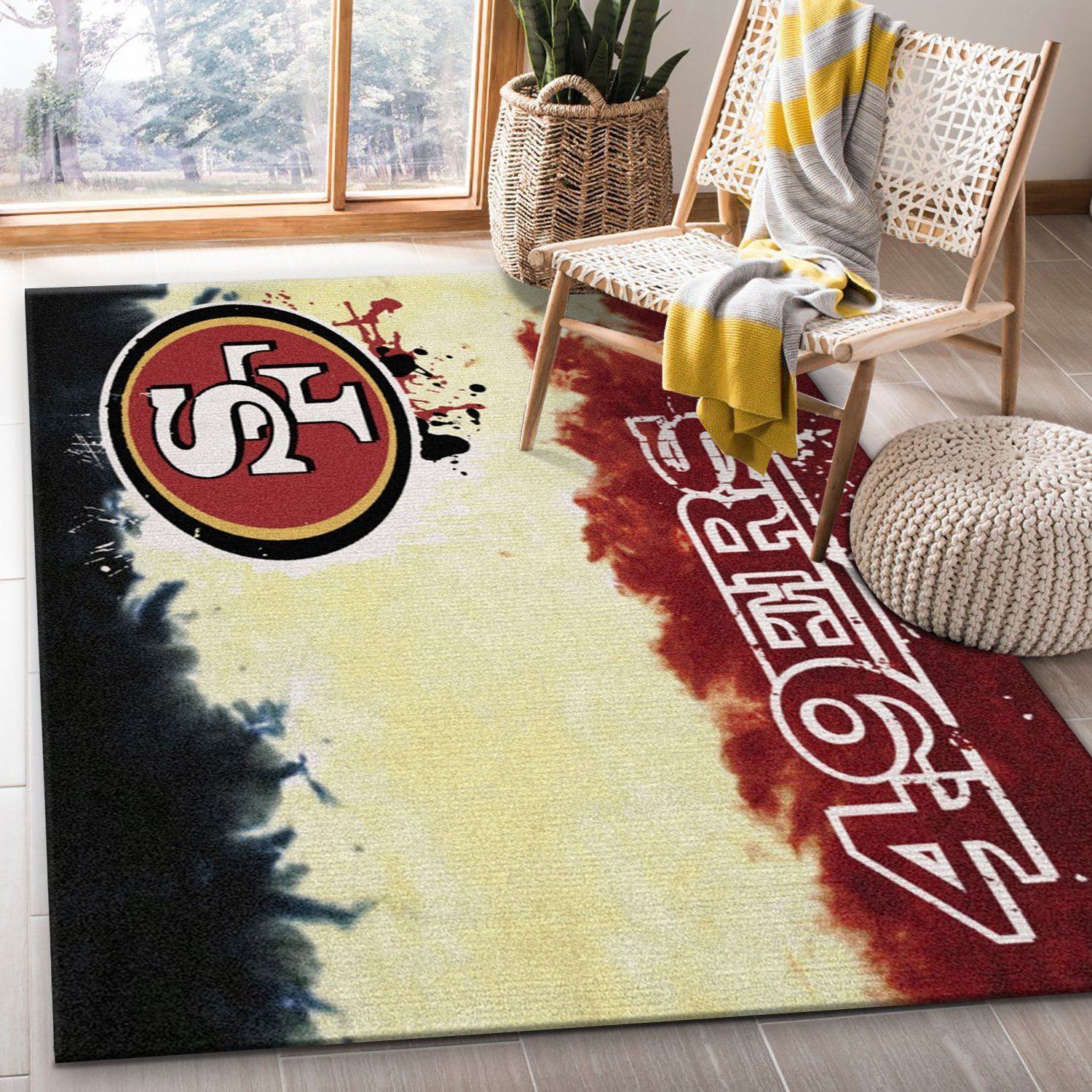 San Francisco 49ers Fade Rug Nfl Team Area Rug, Living Room Rug, Christmas Gift US Decor - Indoor Outdoor Rugs