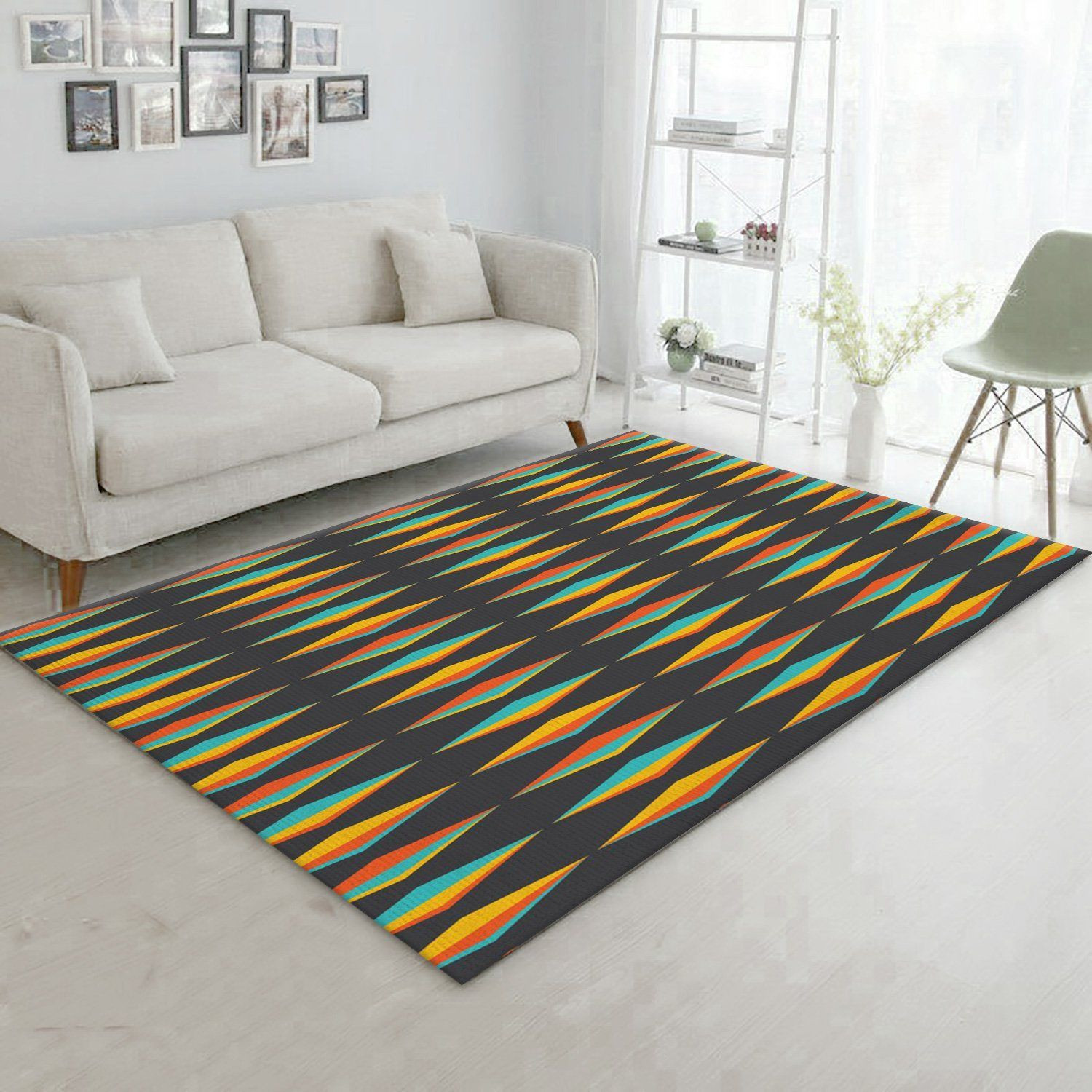 Midcentury Pattern 21 Area Rug Carpet, Living Room Rug, Home Decor Floor Decor - Indoor Outdoor Rugs