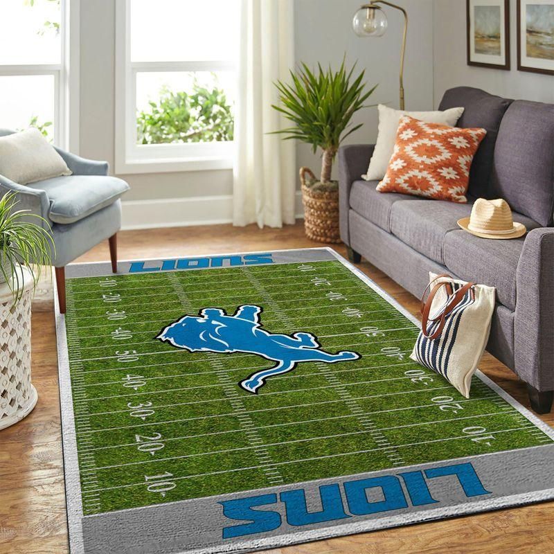 Detroit Lions Nfl Rug Room Carpet Sport Custom Area Floor Home Decor V5 - Indoor Outdoor Rugs