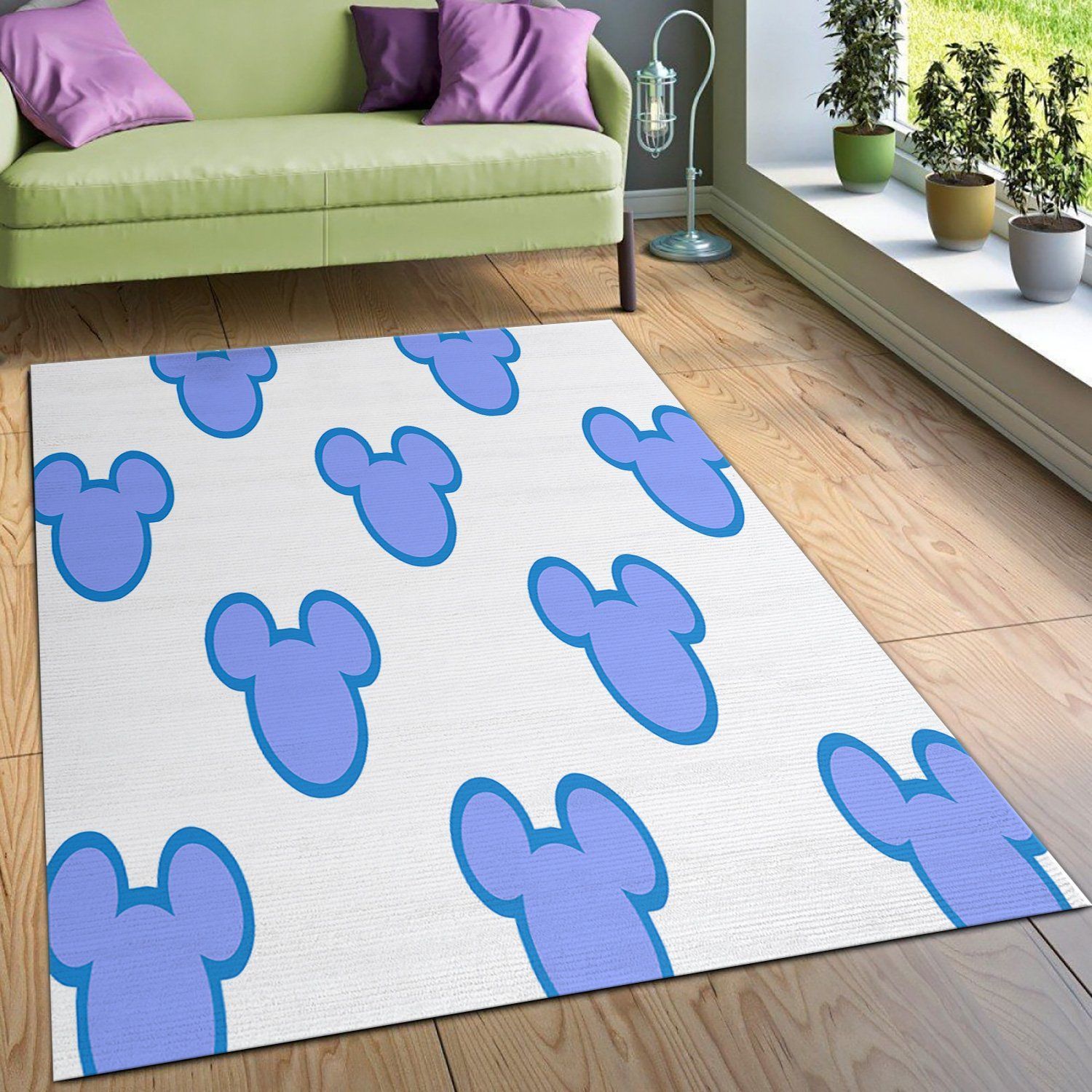 Mickey Mouse Head Silhouette Area Rug Carpet, Kitchen Rug, US Gift Decor - Indoor Outdoor Rugs