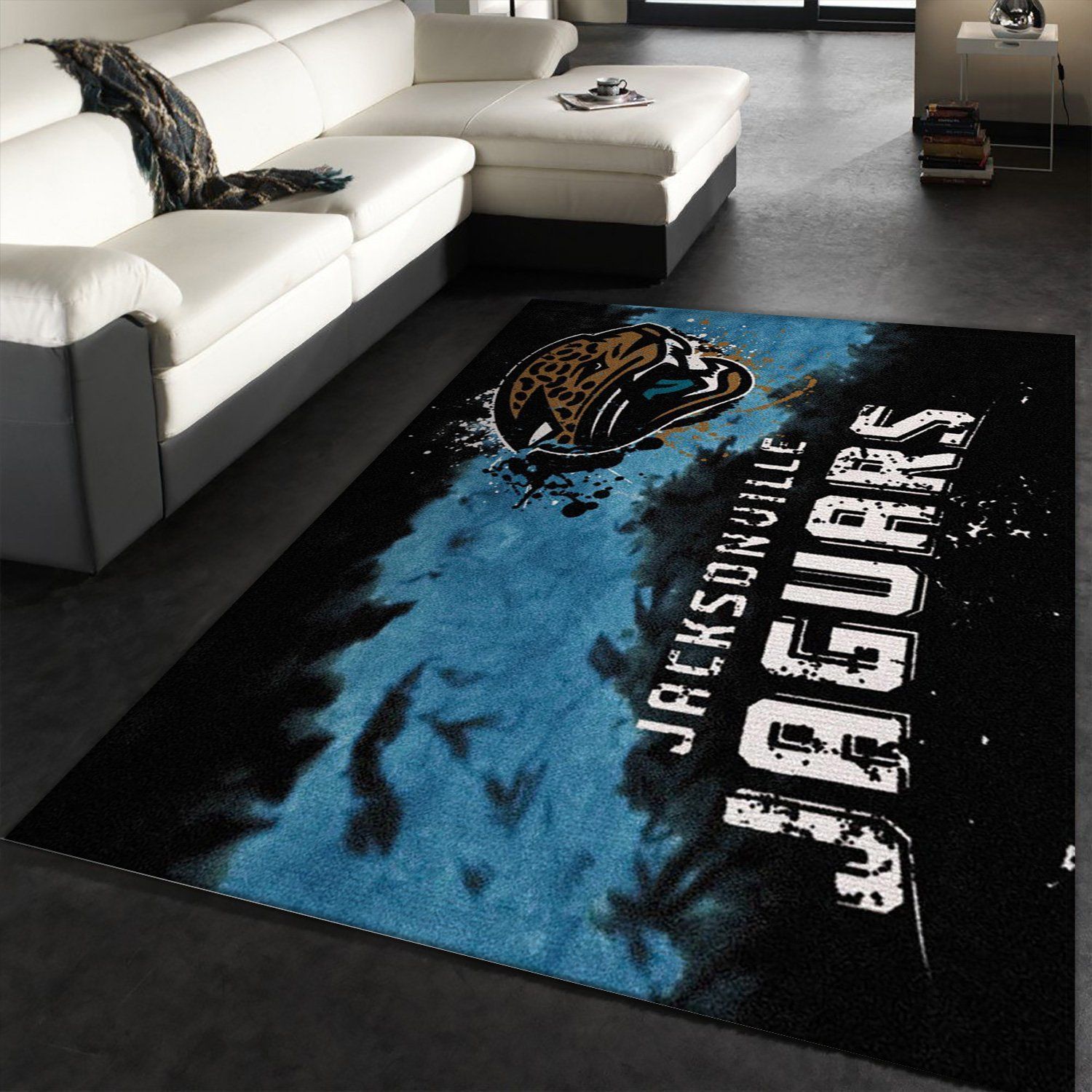 Jacksonville Jaguars Fade Rug Nfl Team Area Rug, Living Room Rug, Family Gift US Decor - Indoor Outdoor Rugs