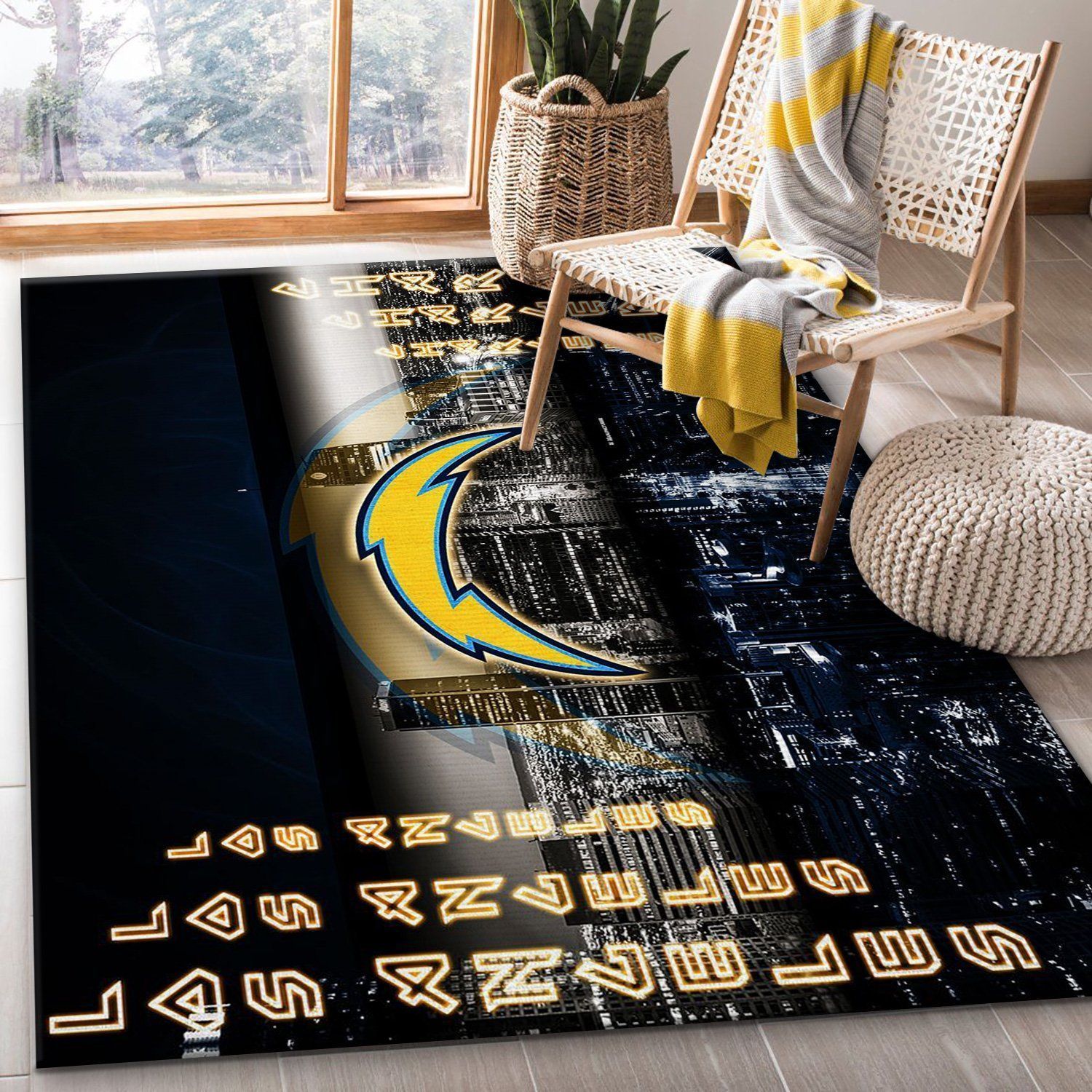 Los Angeles Chargers Nfl Area Rug For Christmas Living Room Rug Christmas Gift US Decor - Indoor Outdoor Rugs