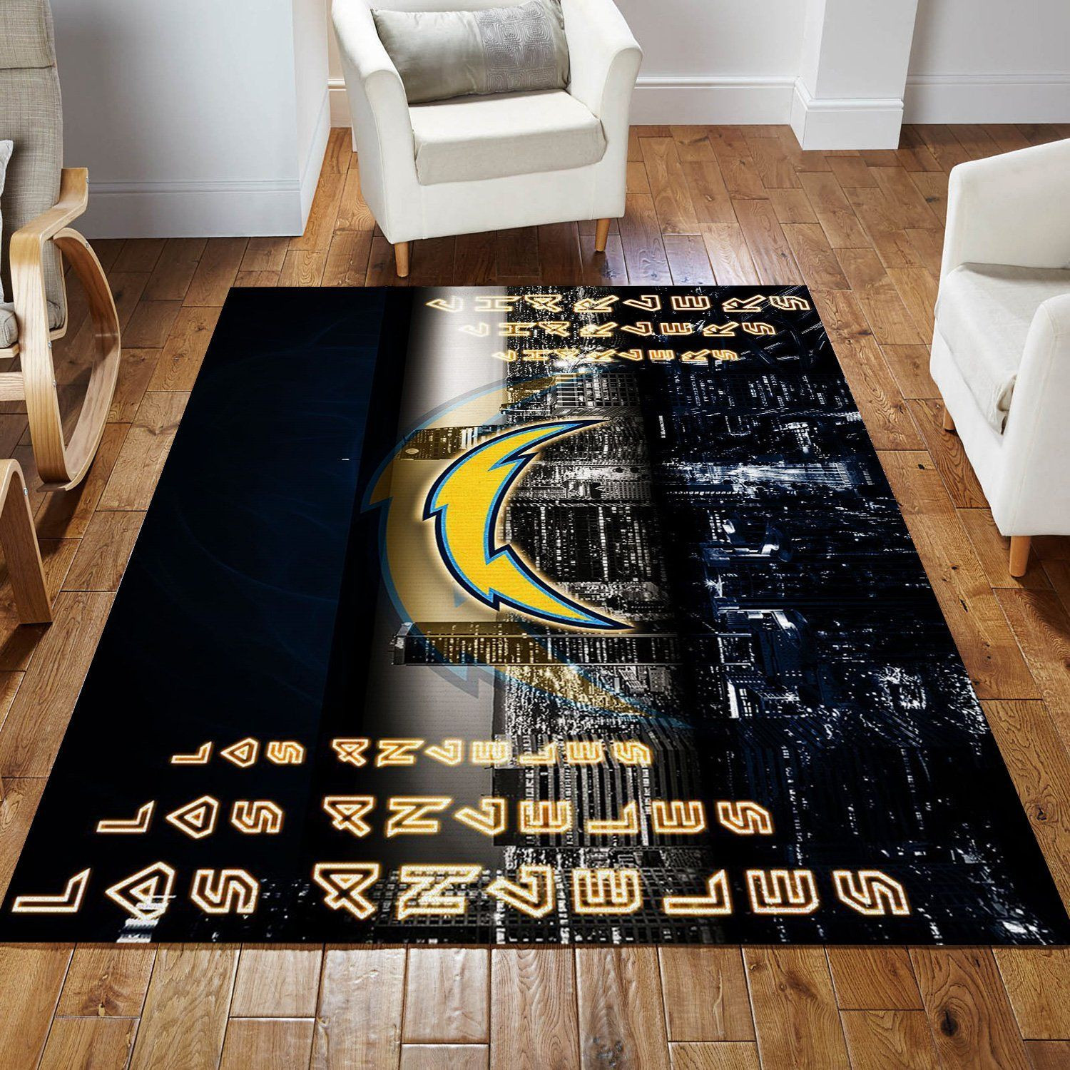 Los Angeles Chargers Nfl Area Rug For Christmas Living Room Rug Christmas Gift US Decor - Indoor Outdoor Rugs