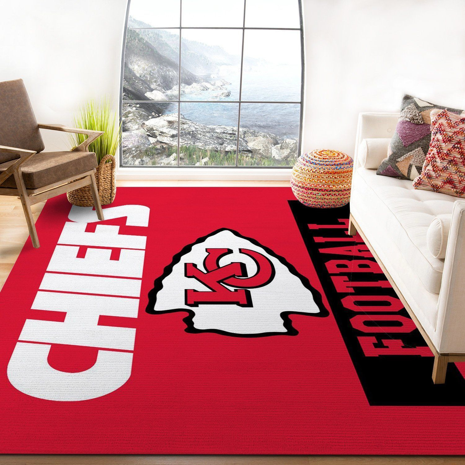 Kansas City Chiefs Nfl Area Rug Living Room Rug Home US Decor - Indoor Outdoor Rugs