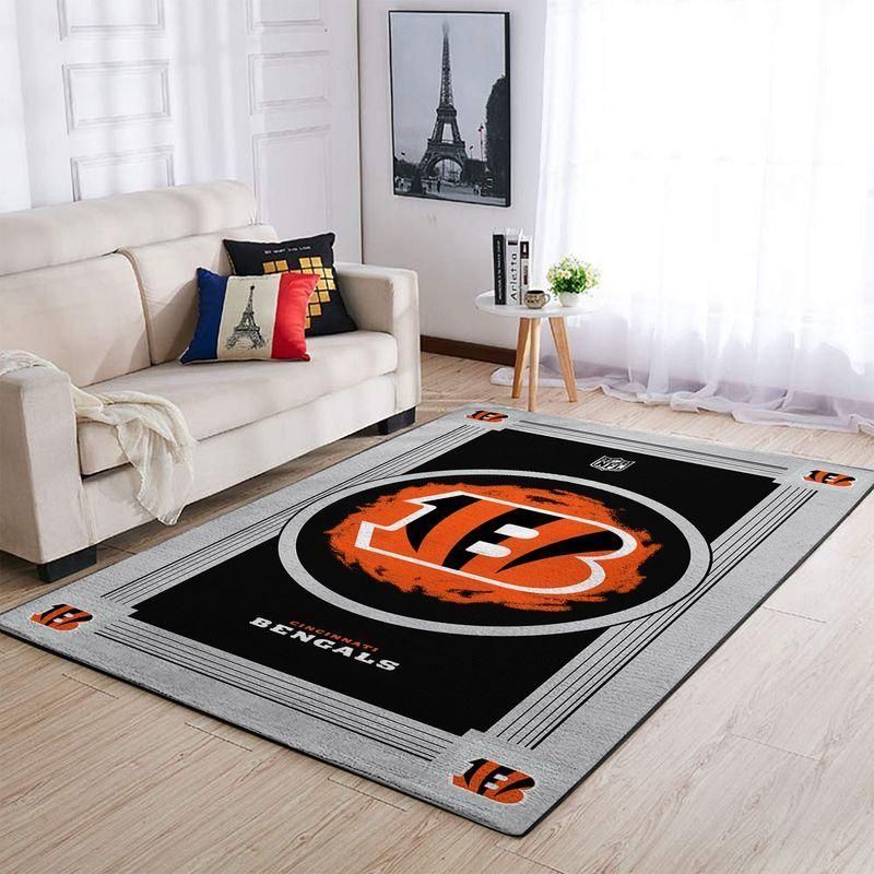 Cincinnati Bengals Nfl Logo Style Rug Room Carpet Custom Area Floor Home Decor - Indoor Outdoor Rugs