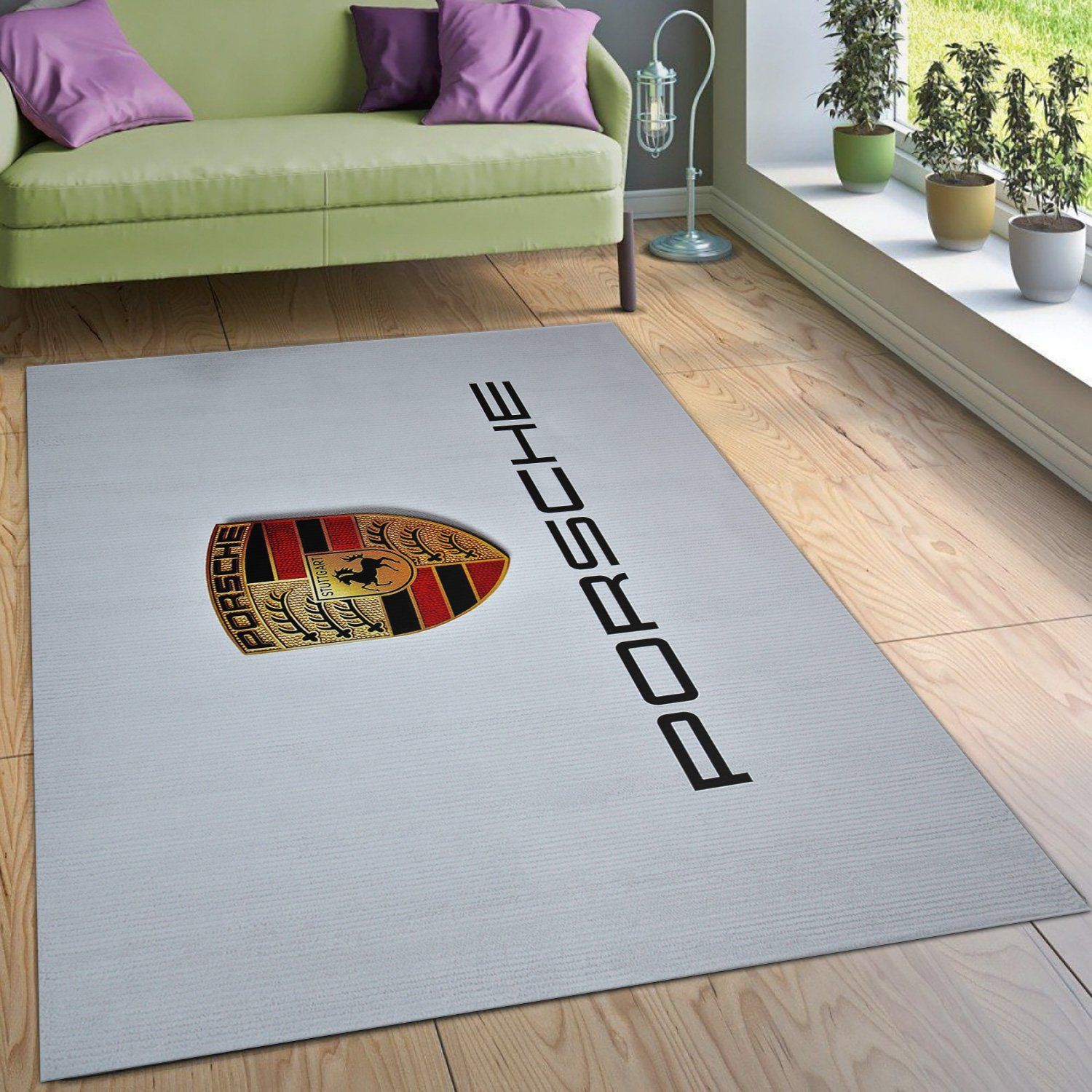 Porsche Logo Ver6 Area Rug Living Room Rug Family Gift US Decor - Indoor Outdoor Rugs