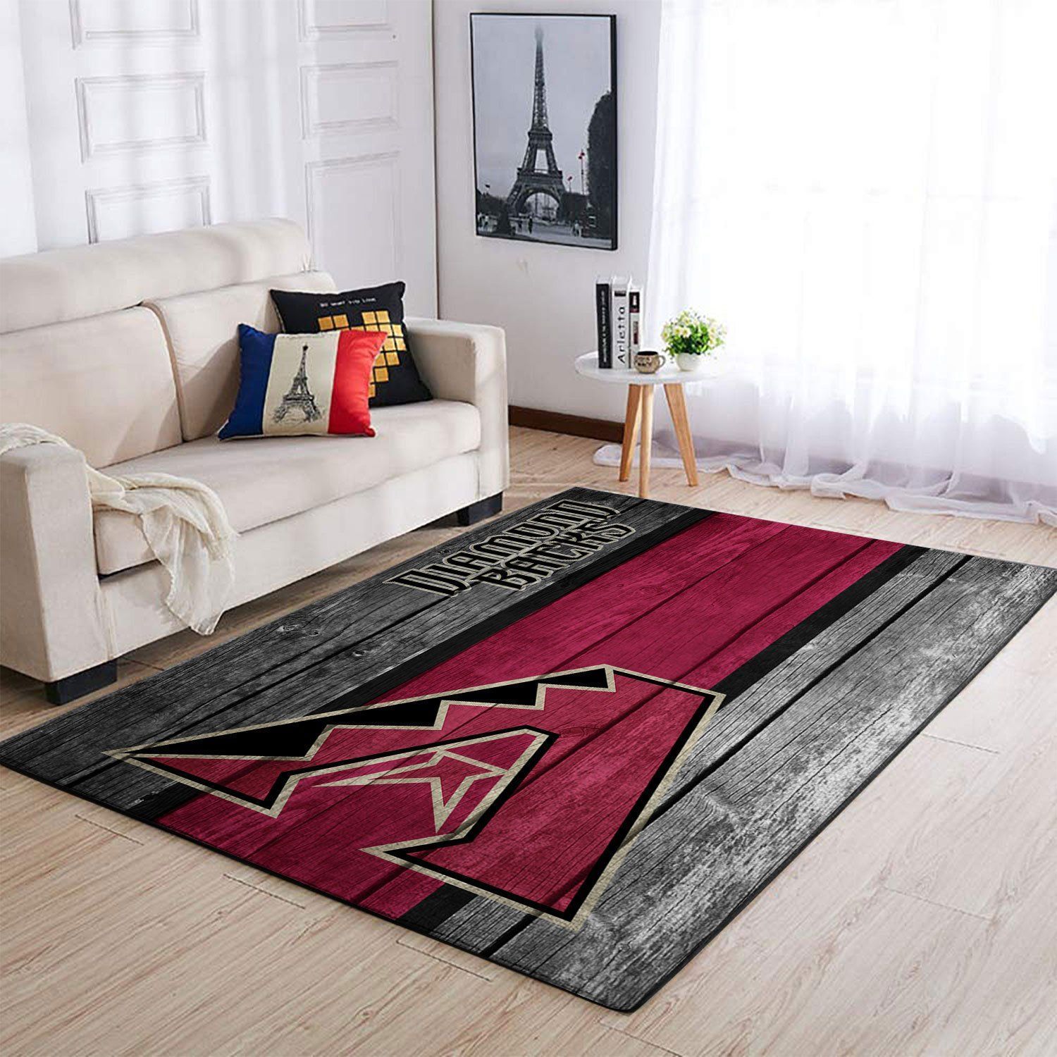 Arizona Diamondbacks Mlb Team Logo Wooden Style Style Nice Gift Home Decor Rectangle Area Rug - Indoor Outdoor Rugs